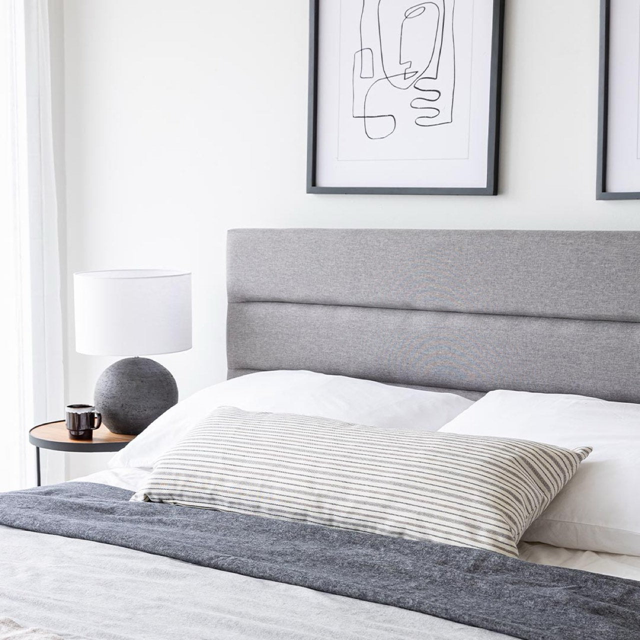 Cama doble Justin con almacenaje - Gris oscuro
