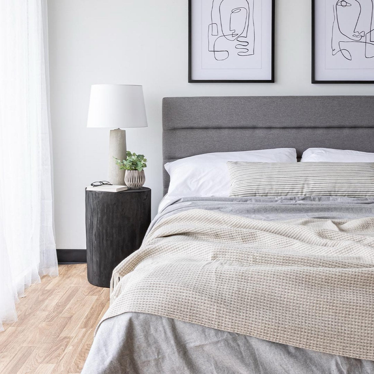 Cama doble Justin con almacenaje - Gris oscuro