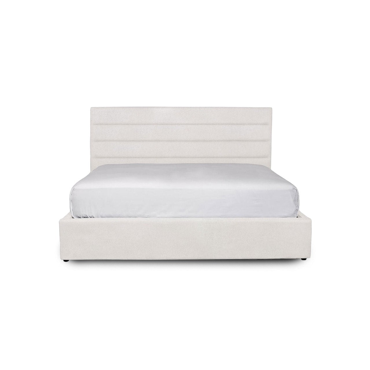 Cama doble alta Justin con almacenaje - Crema