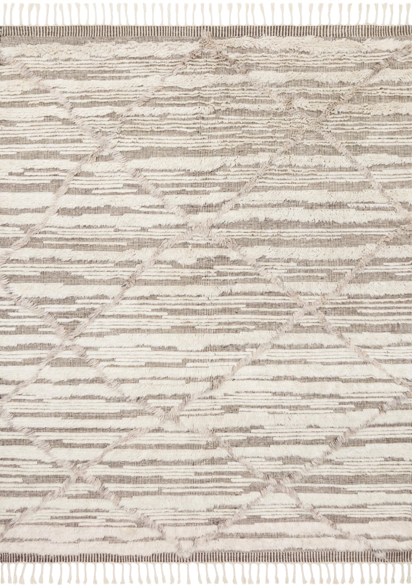front view of Khalid Ivory / Taupe luxury Rug