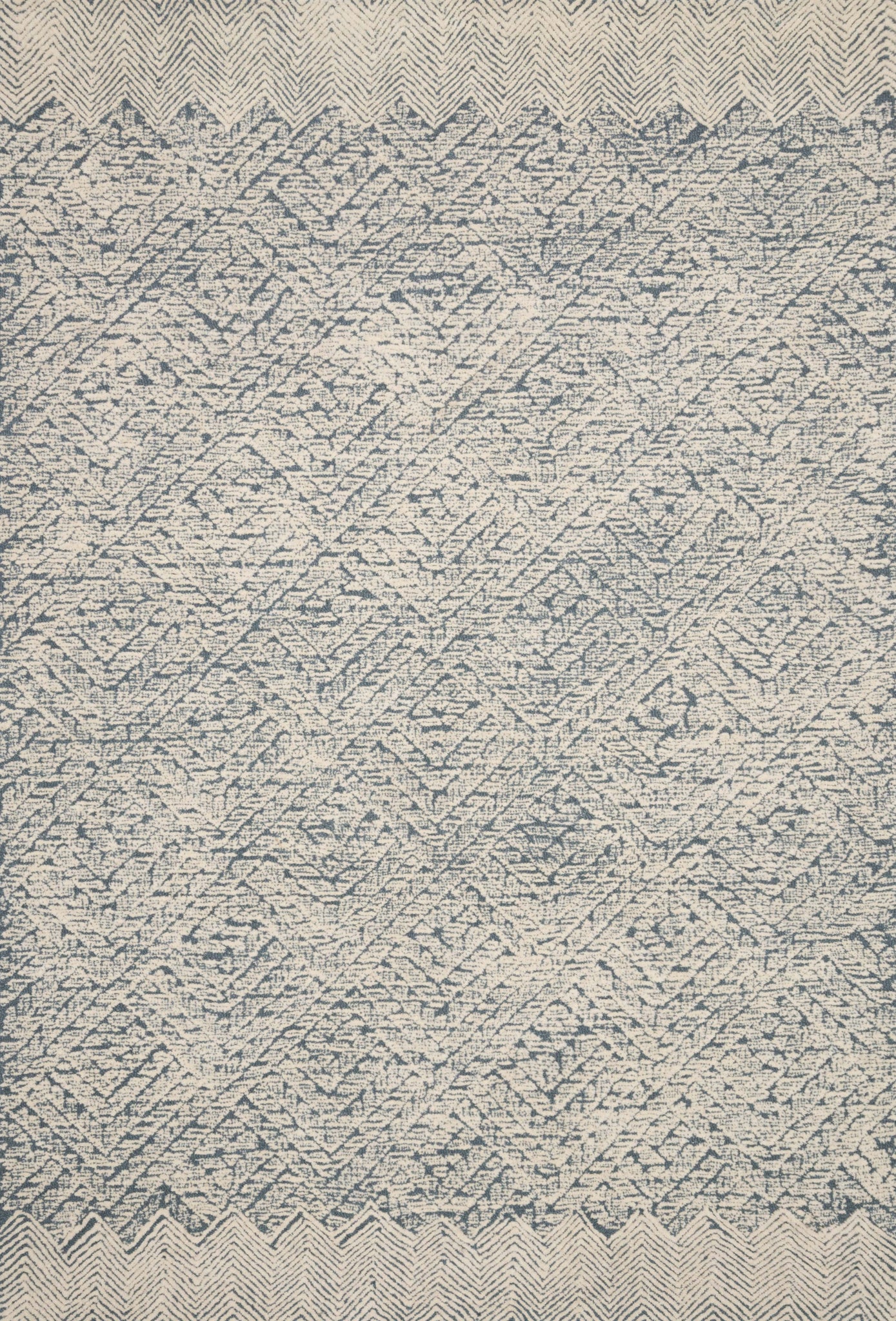front view of Kopa Blue / Ivory luxury Rug