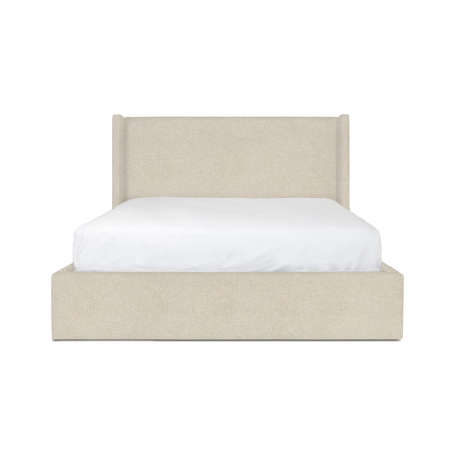 Cama King Lourdes con cajón de almacenamiento - Crema