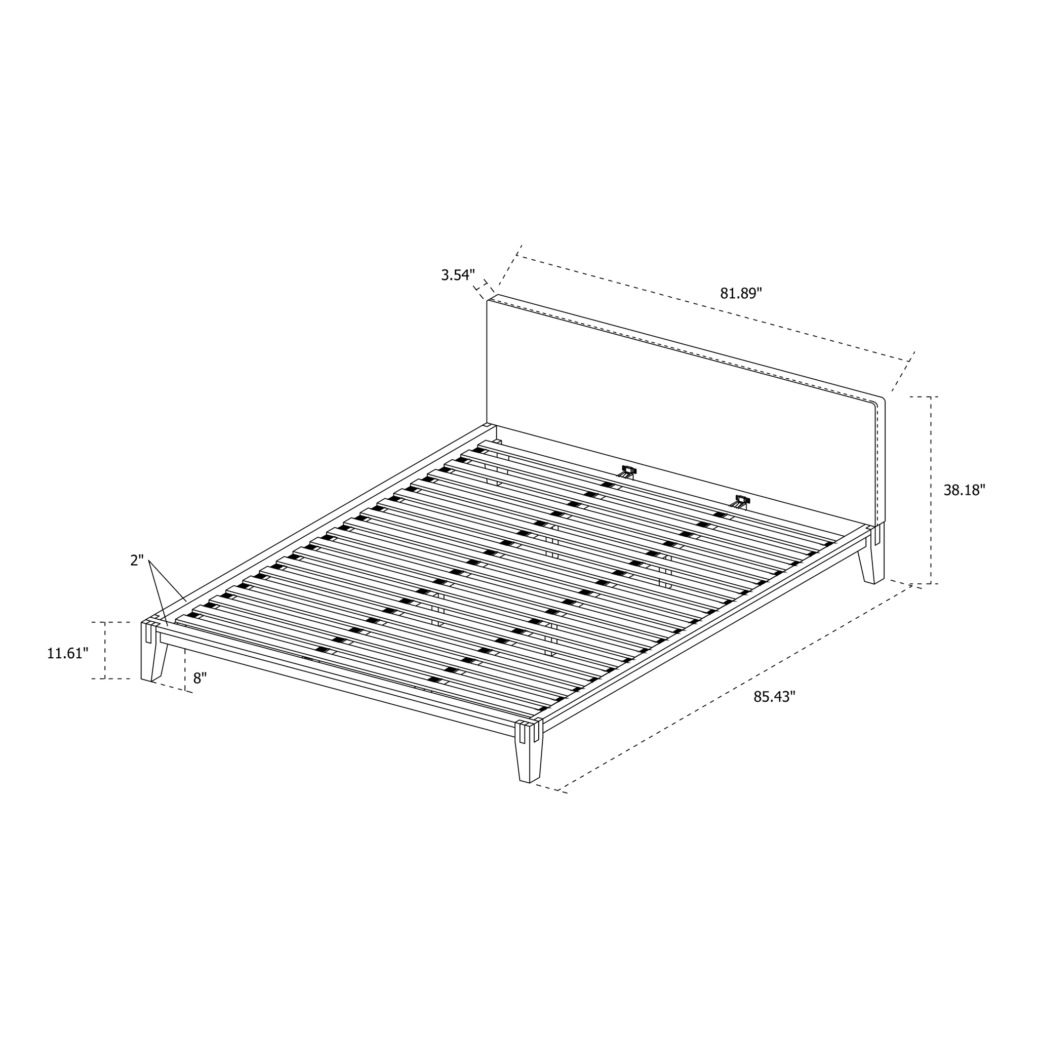 Lit king size sans outil Luna - Buff