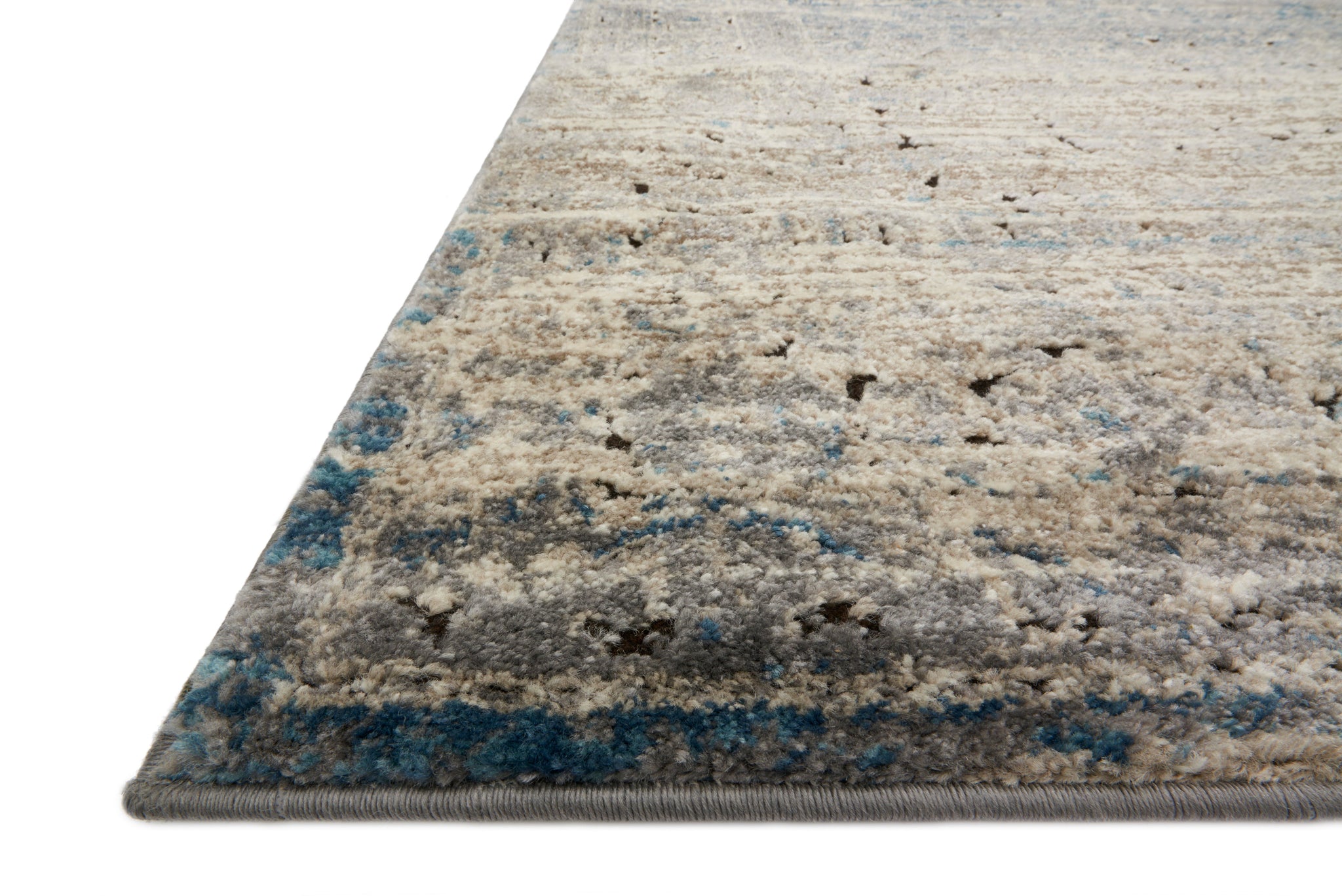 angle view of Millennium Grey / Blue luxury Rug