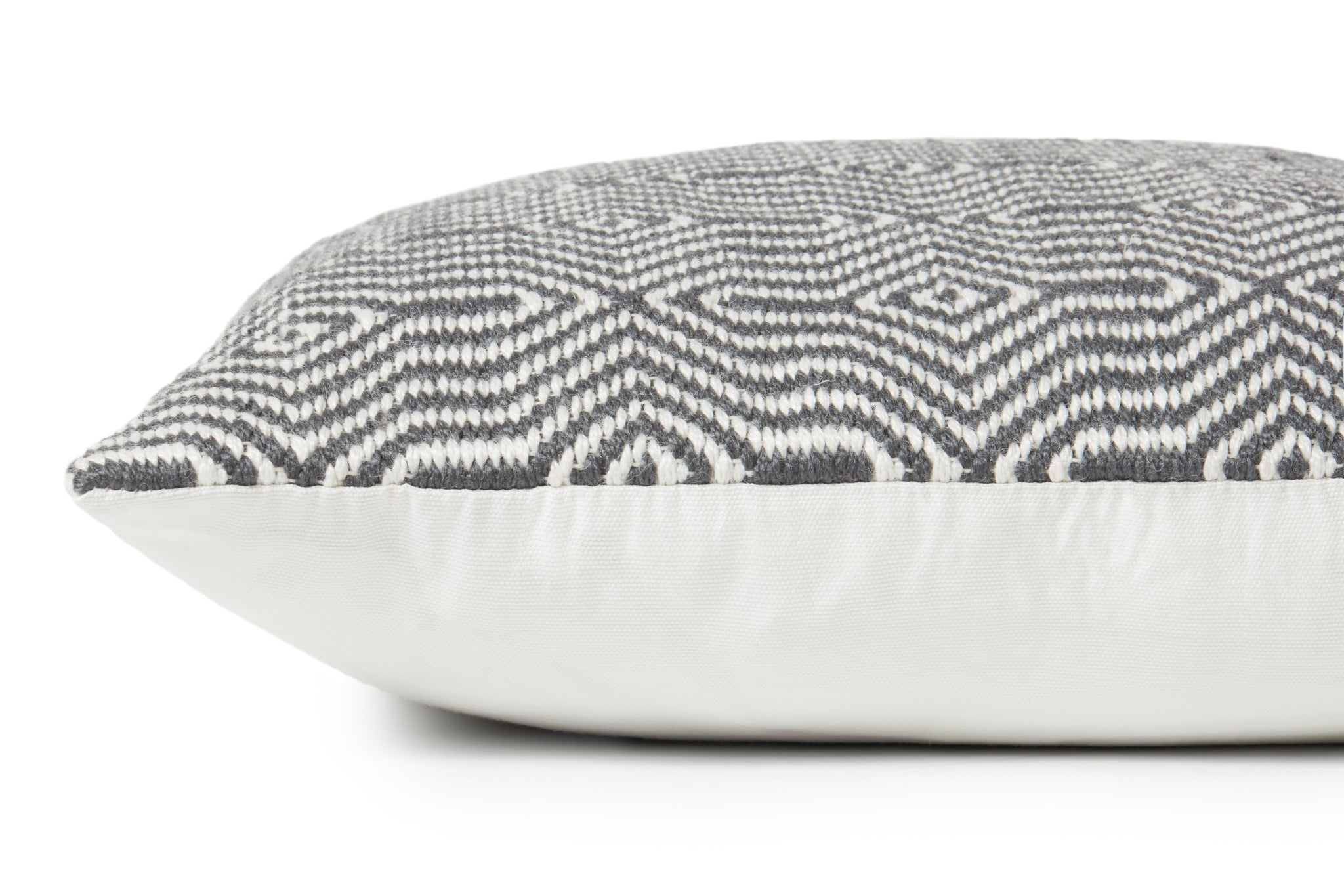 Charcoal / White Pillow - Rug Corner (H)