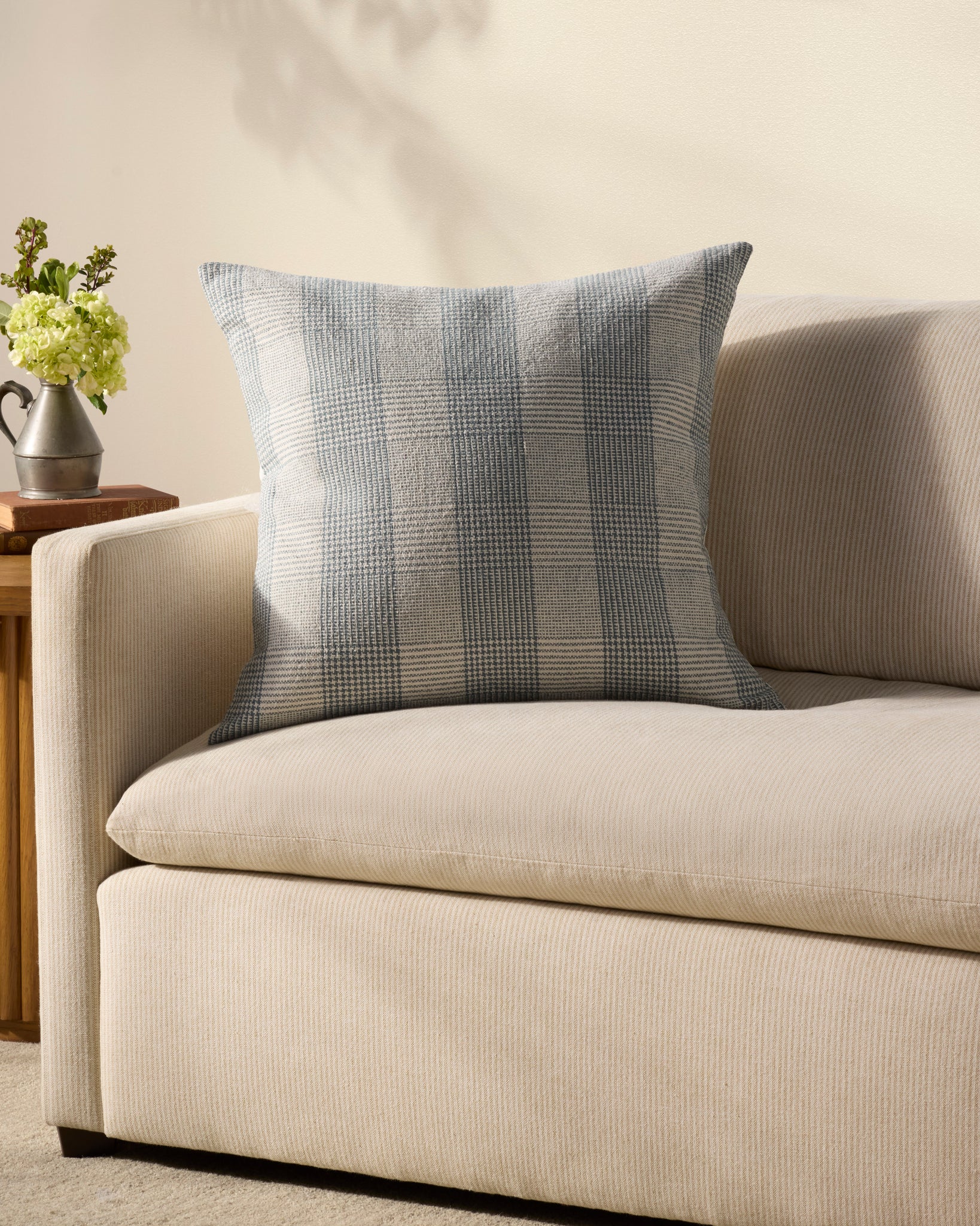 Auggie Blue / White Pillow - Roomscene #3 (V)