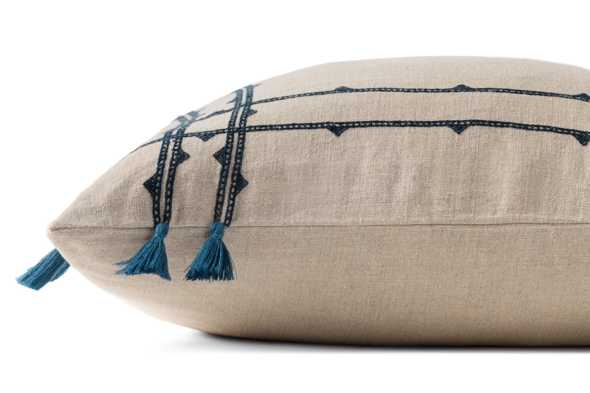 Natural / Blue Pillow - Rug Corner (H)