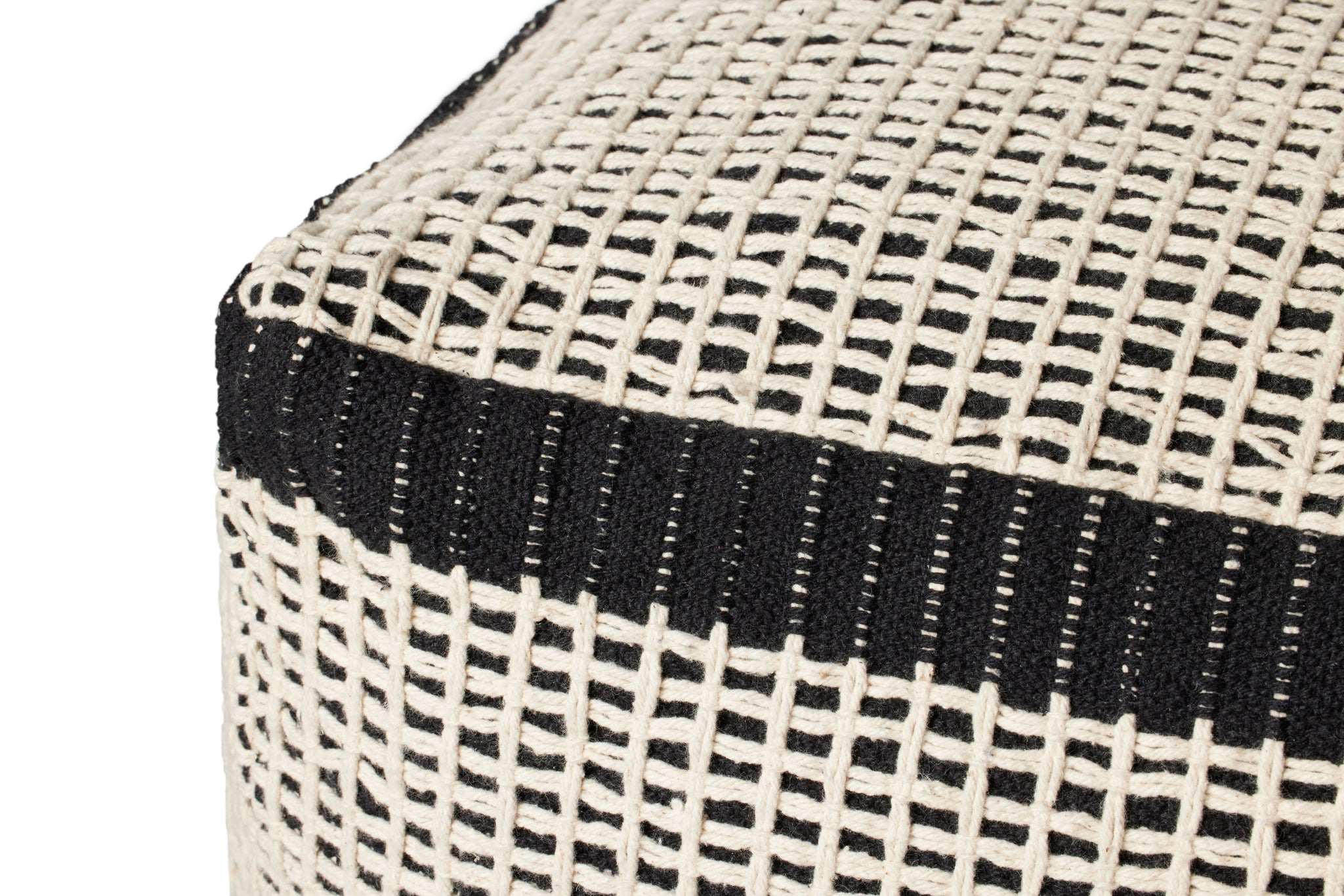Black / Ivory Pillow - Rug Corner (H)