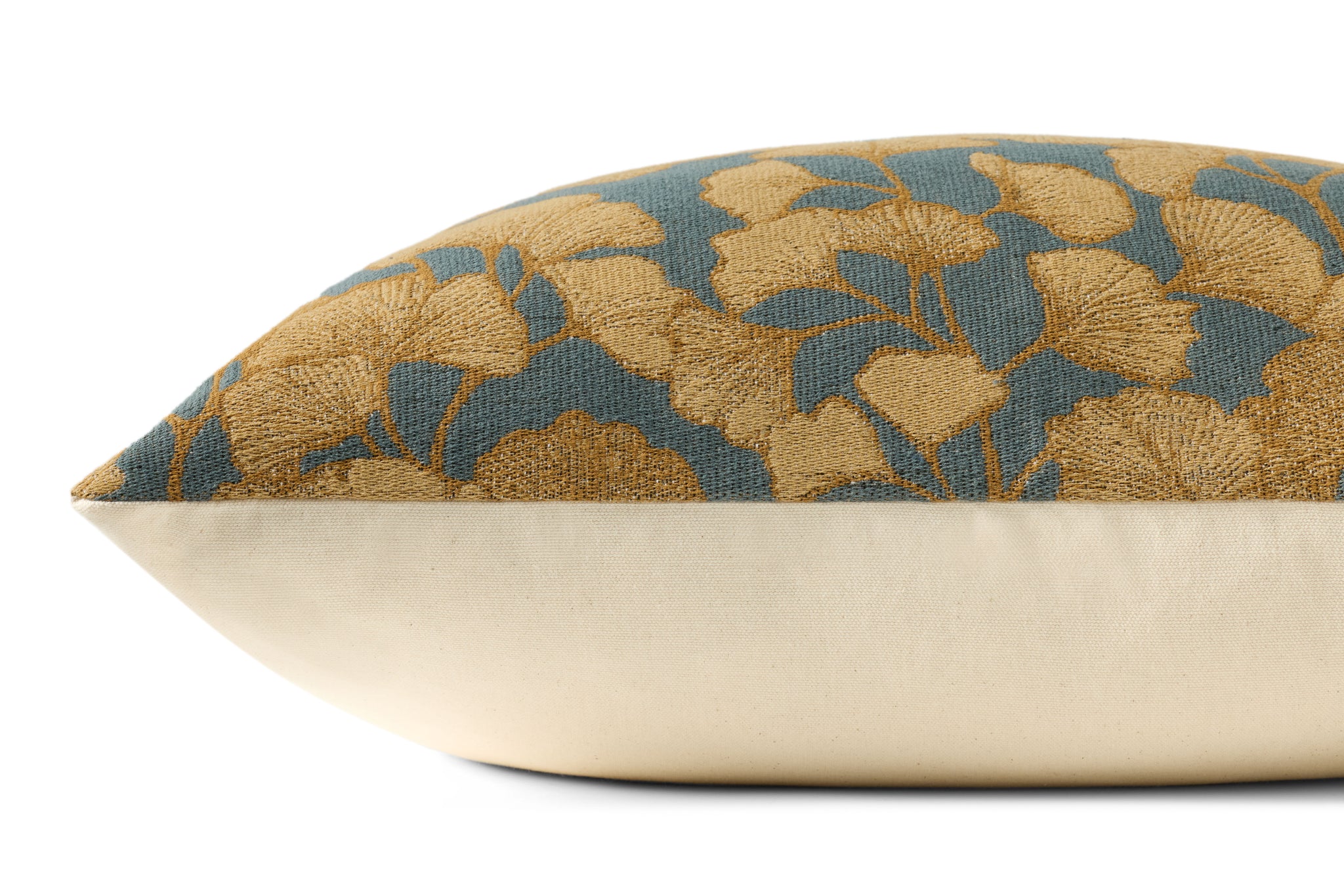 Fawn Blue / Gold Pillow - Organic Detail (H)