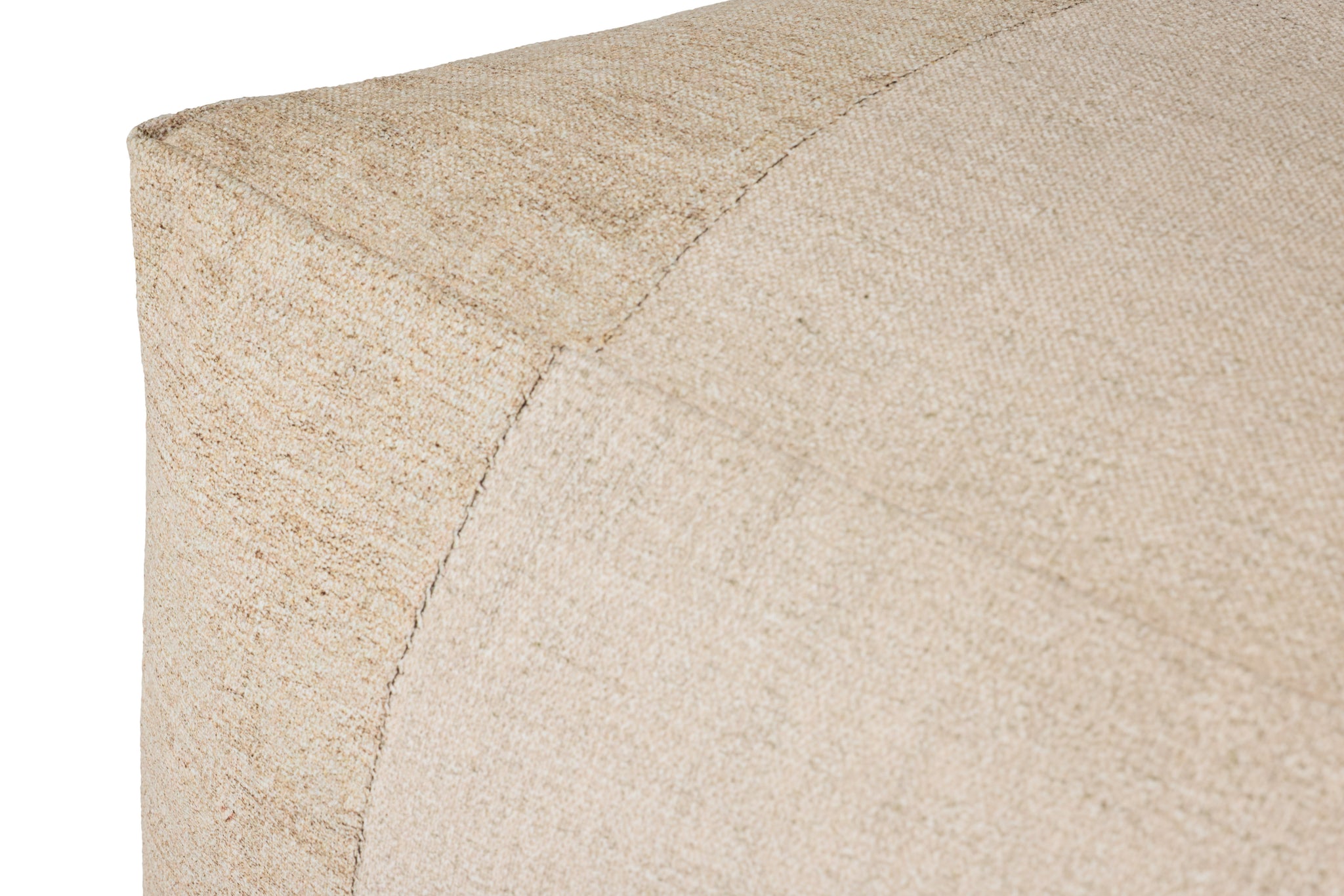 Ivory Pouf shown from a different angle to reveal its pattern.