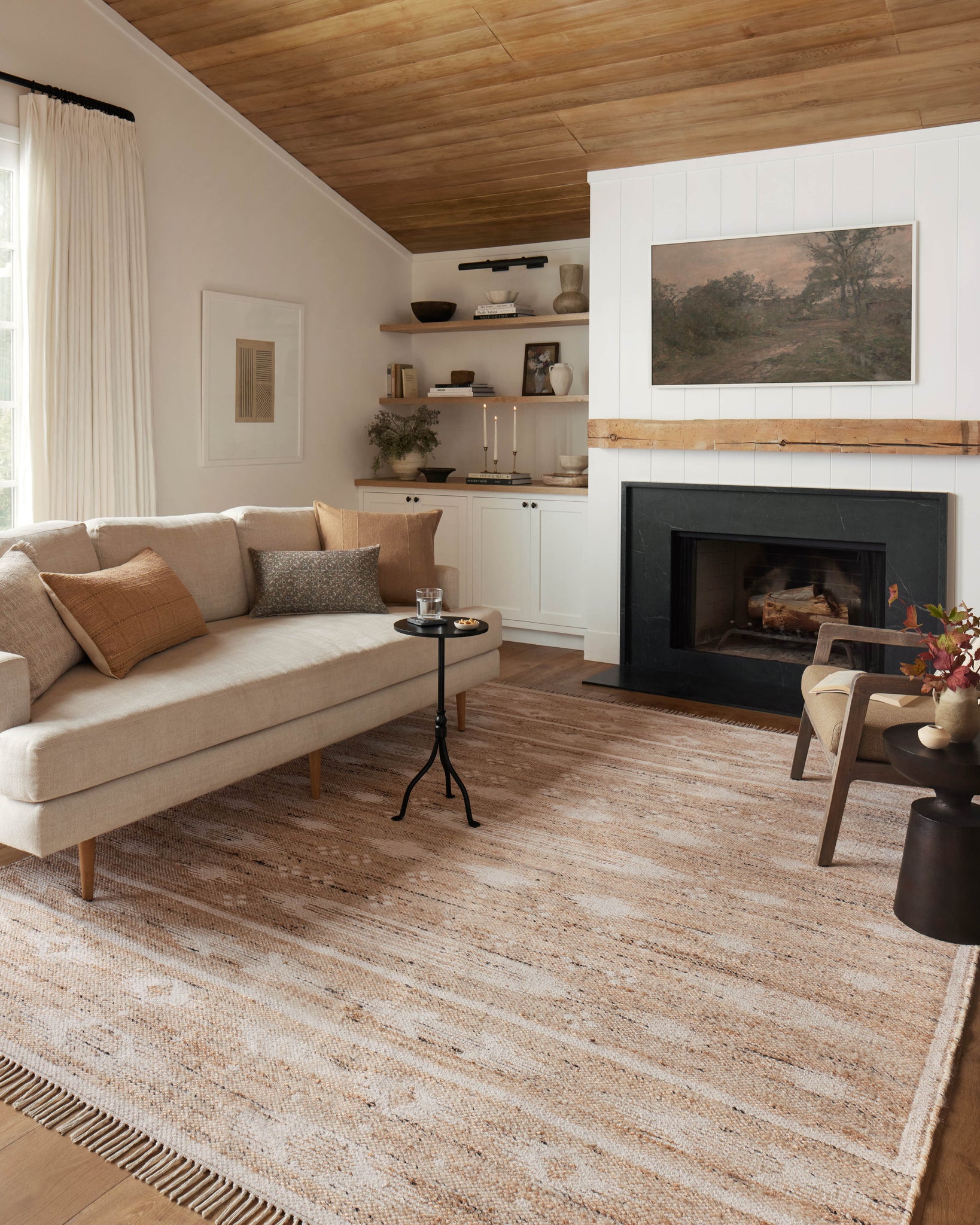 Celina Ivory / Wheat Pillow - Roomscene #3 (V)