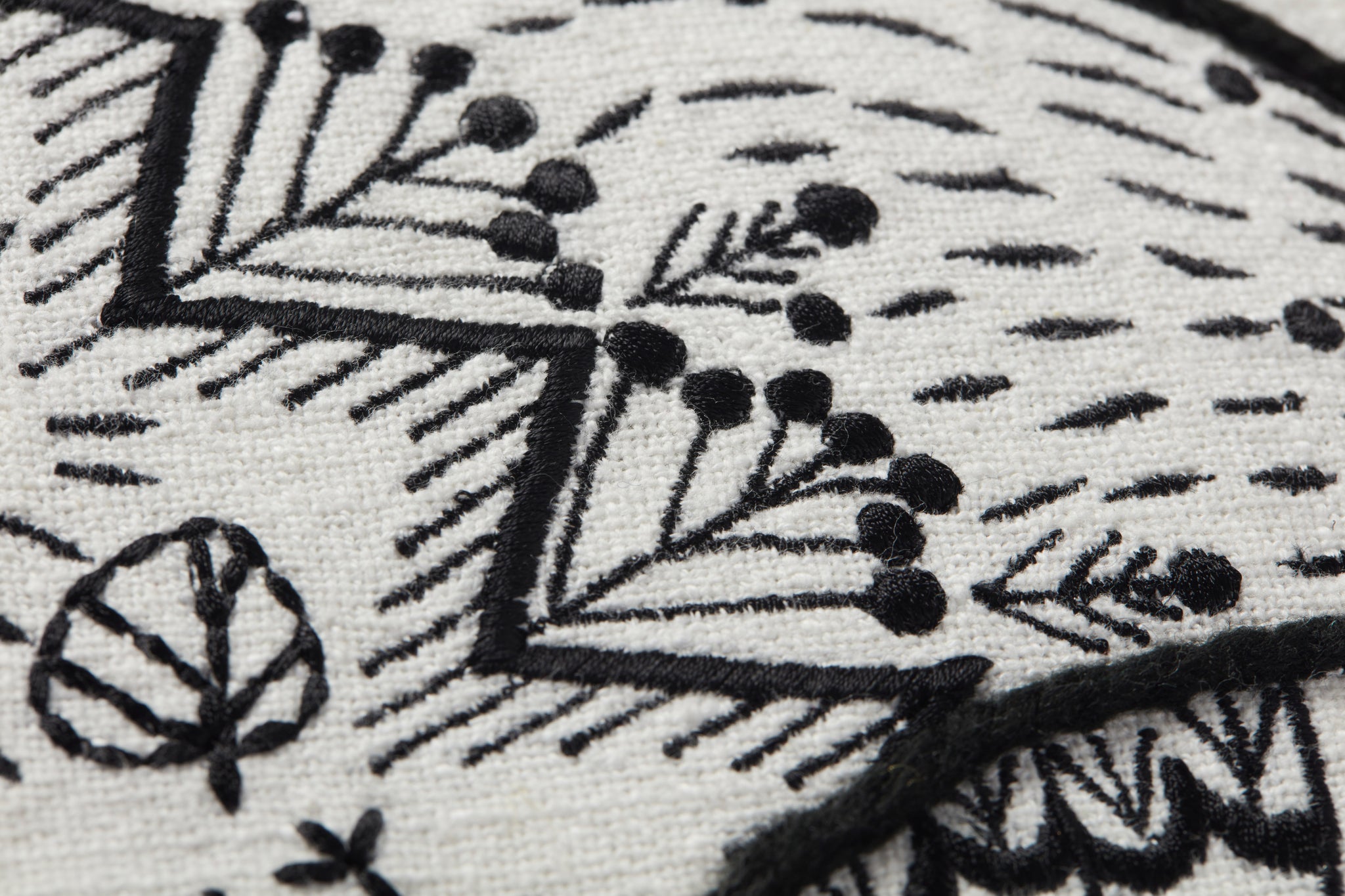 Black / Natural Pillow - Macro Detail (H)