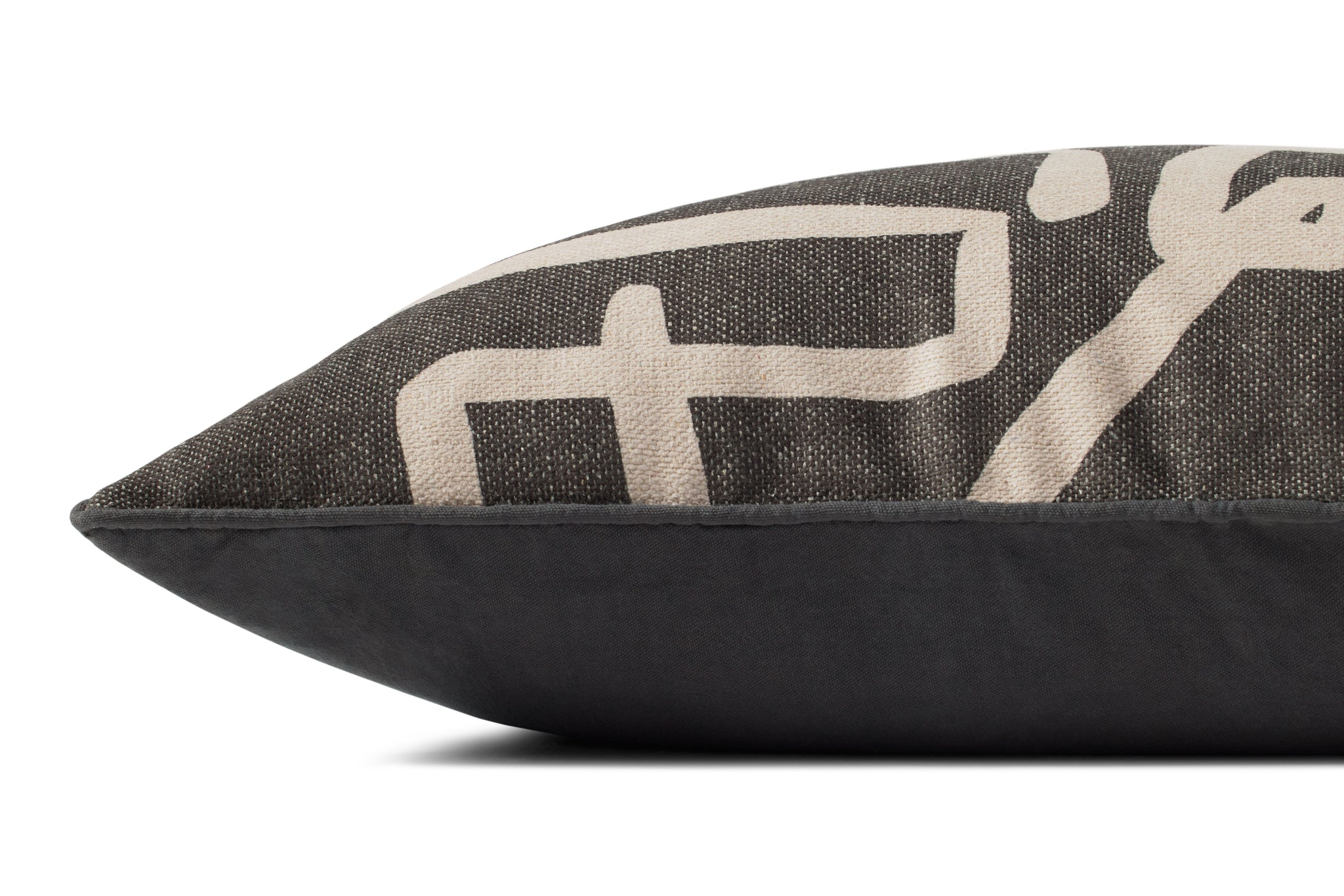 Charcoal / Natural Pillow - Rug Corner (H)
