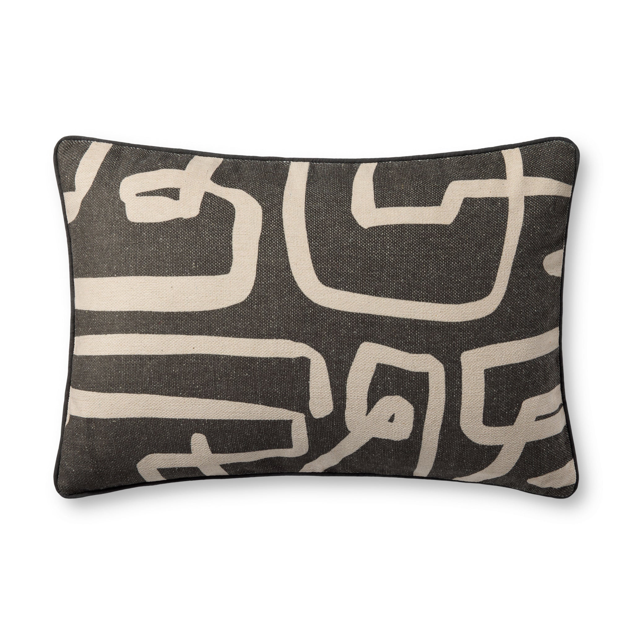 Charcoal / Natural Pillow - Aerial Image