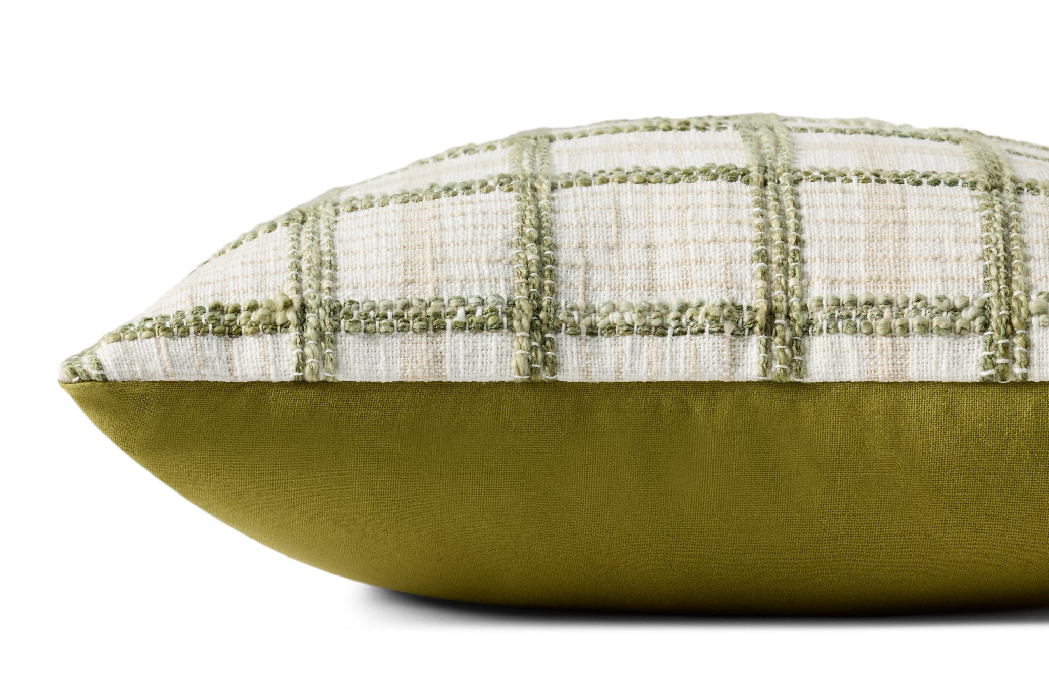 Norman Ivory / Green Pillow - Organic Detail (H)