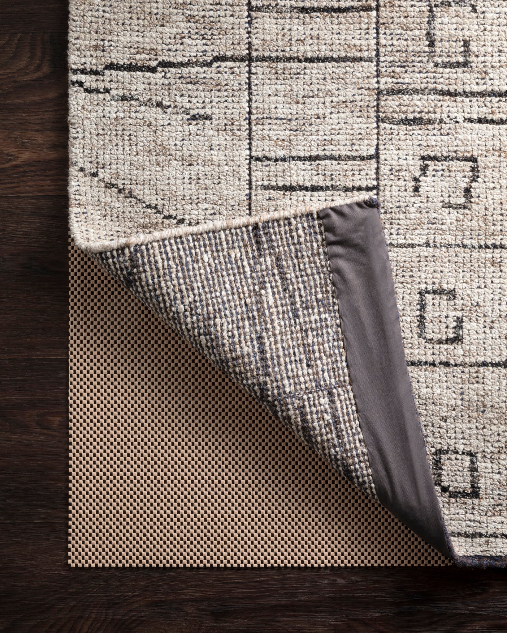 Premium Grip Beige Rug Pad - Aerial Image