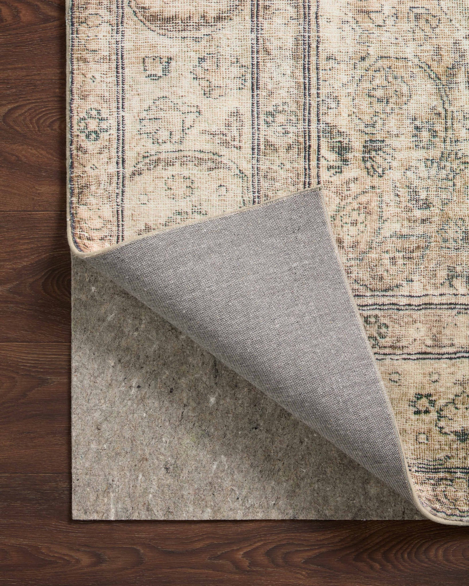 Grip 1/8" Grey Rug Pad - Corner on Wood (V)