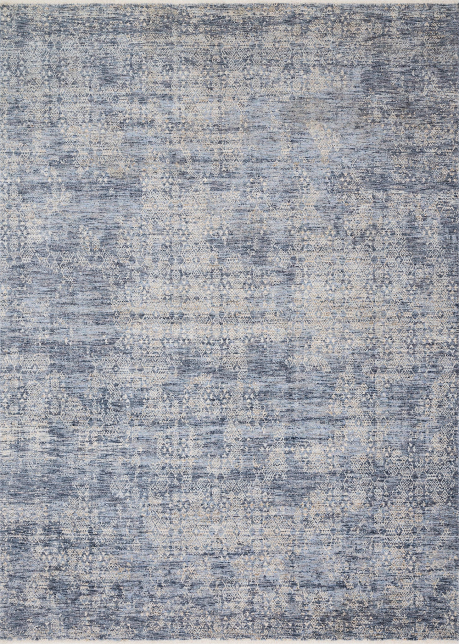 front view of Pandora Dark Blue luxury Rug