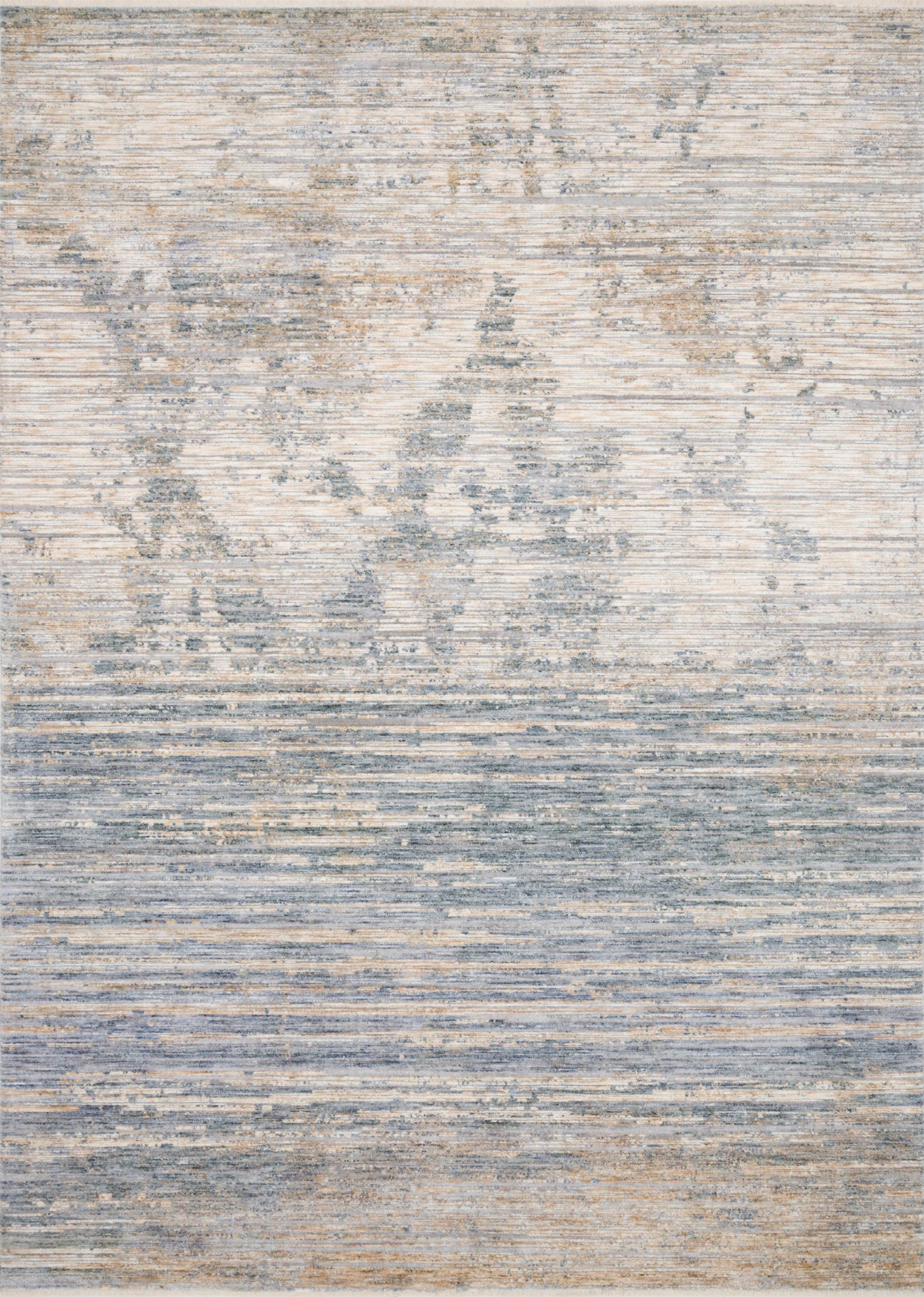 front view of Pandora Ivory / Blue luxury Rug