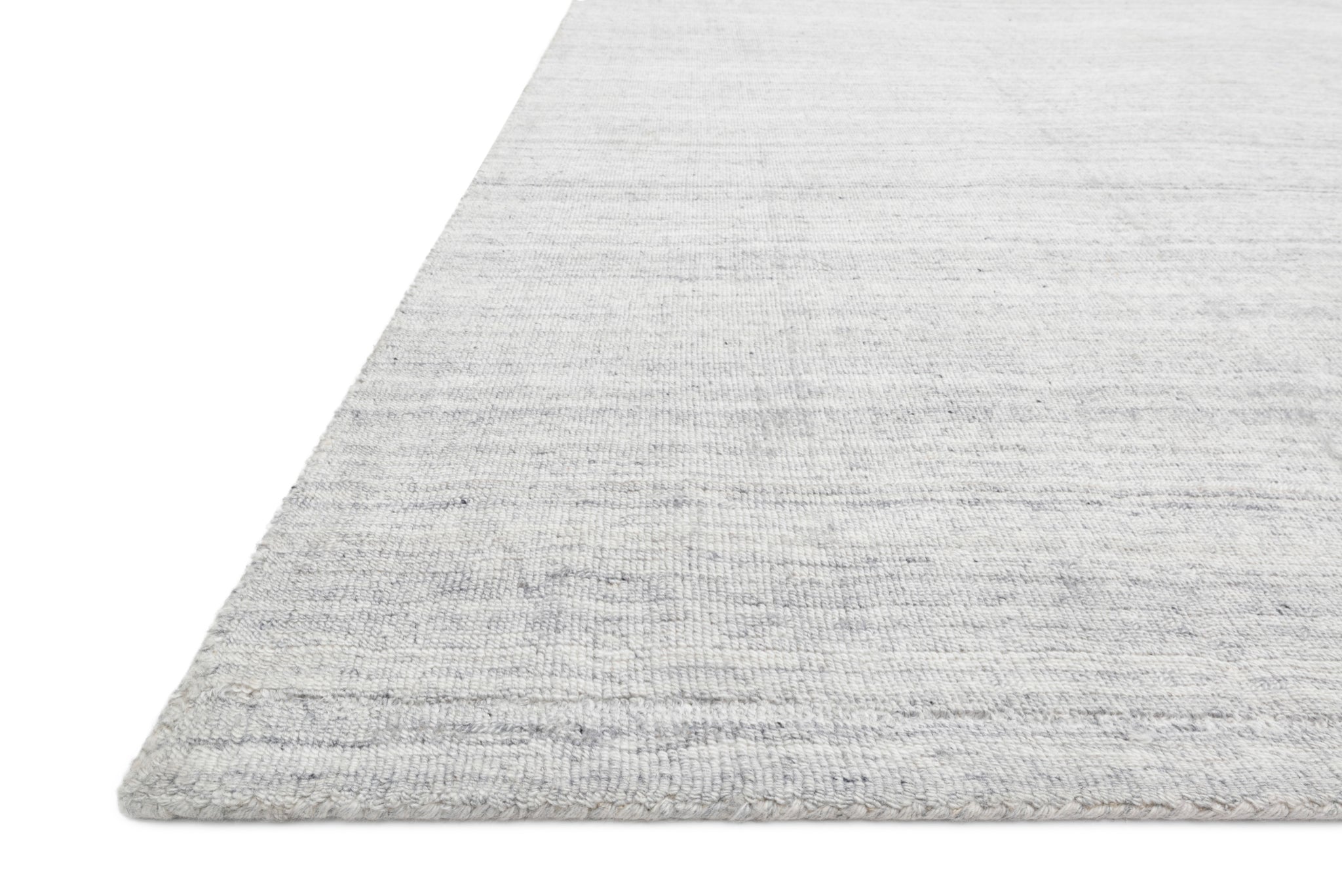 side view of Pasadena Fog luxury Rug