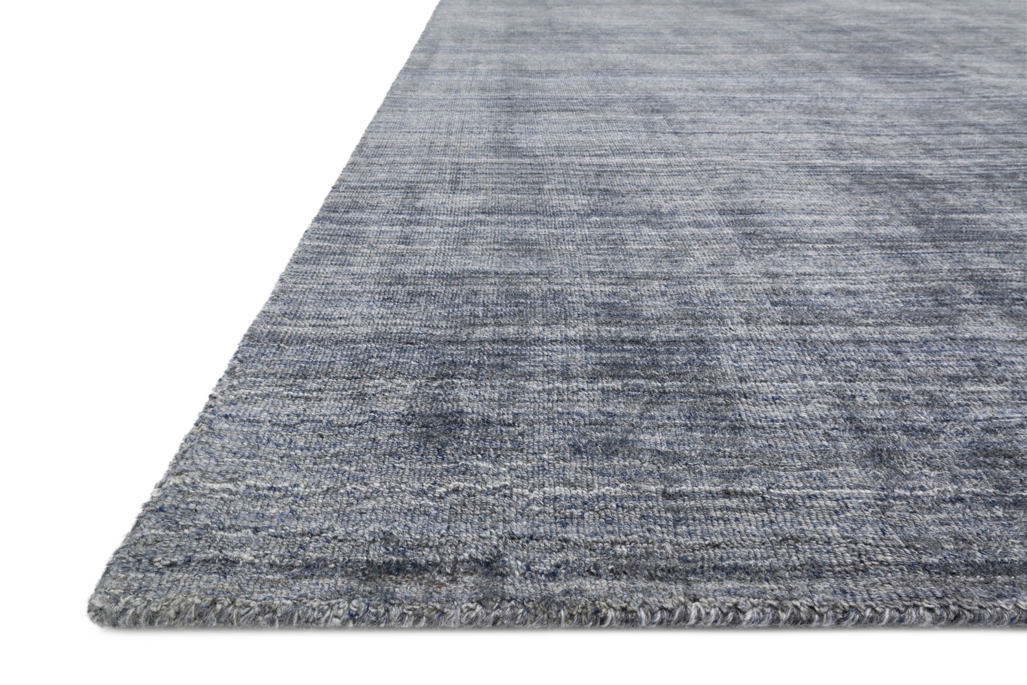 side view of Pasadena Indigo luxury Rug
