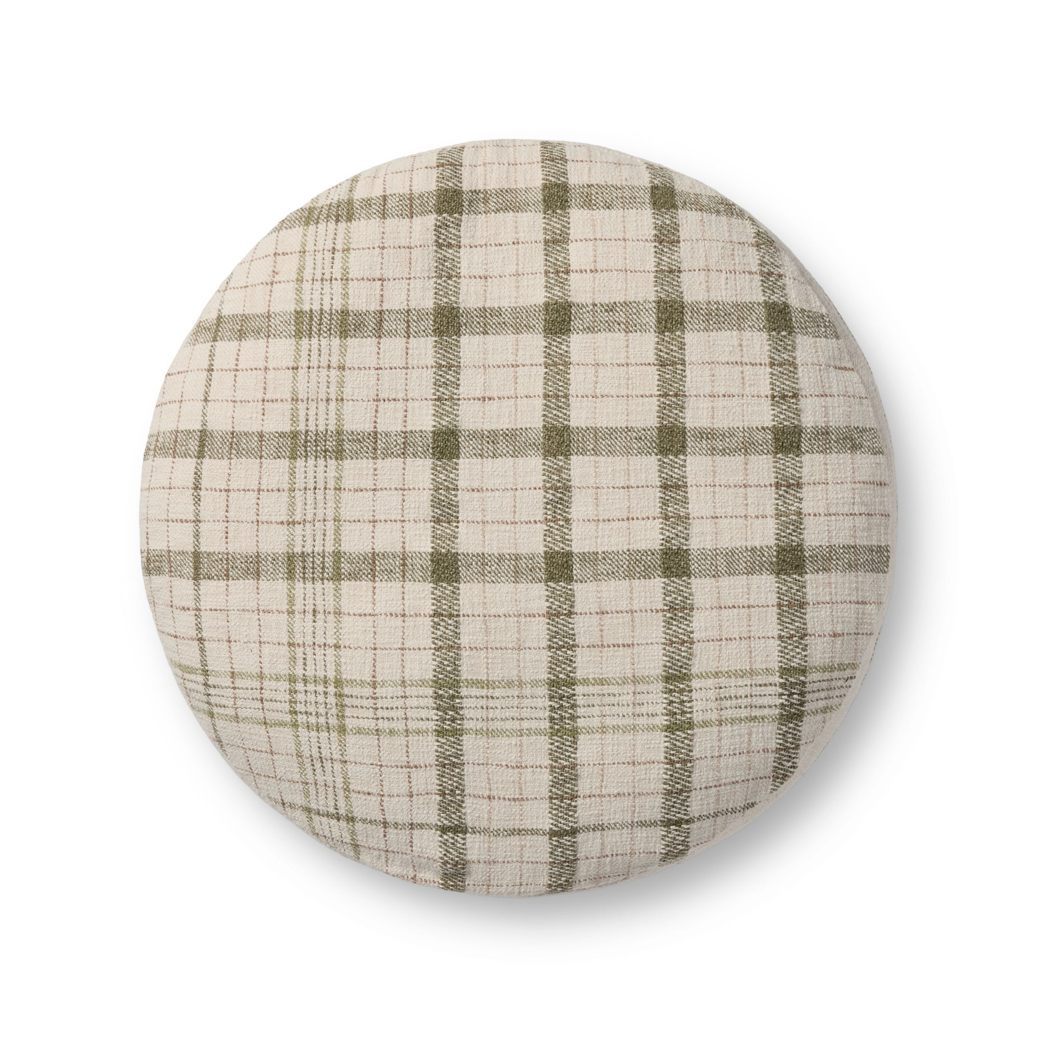 Wallace Cream Cream Pouf - Organic Detail (H)