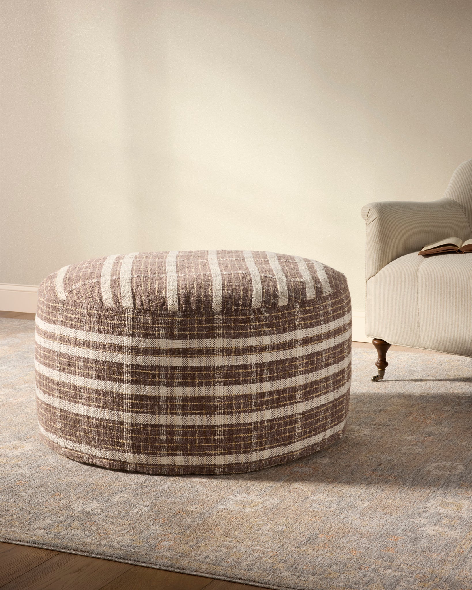 Wallace Chocolate Chocolate Pouf - Roomscene #3 (V)