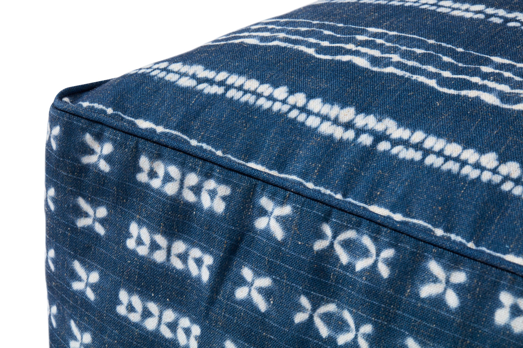 Indigo / Ivory Pouf - Rug Corner (H)