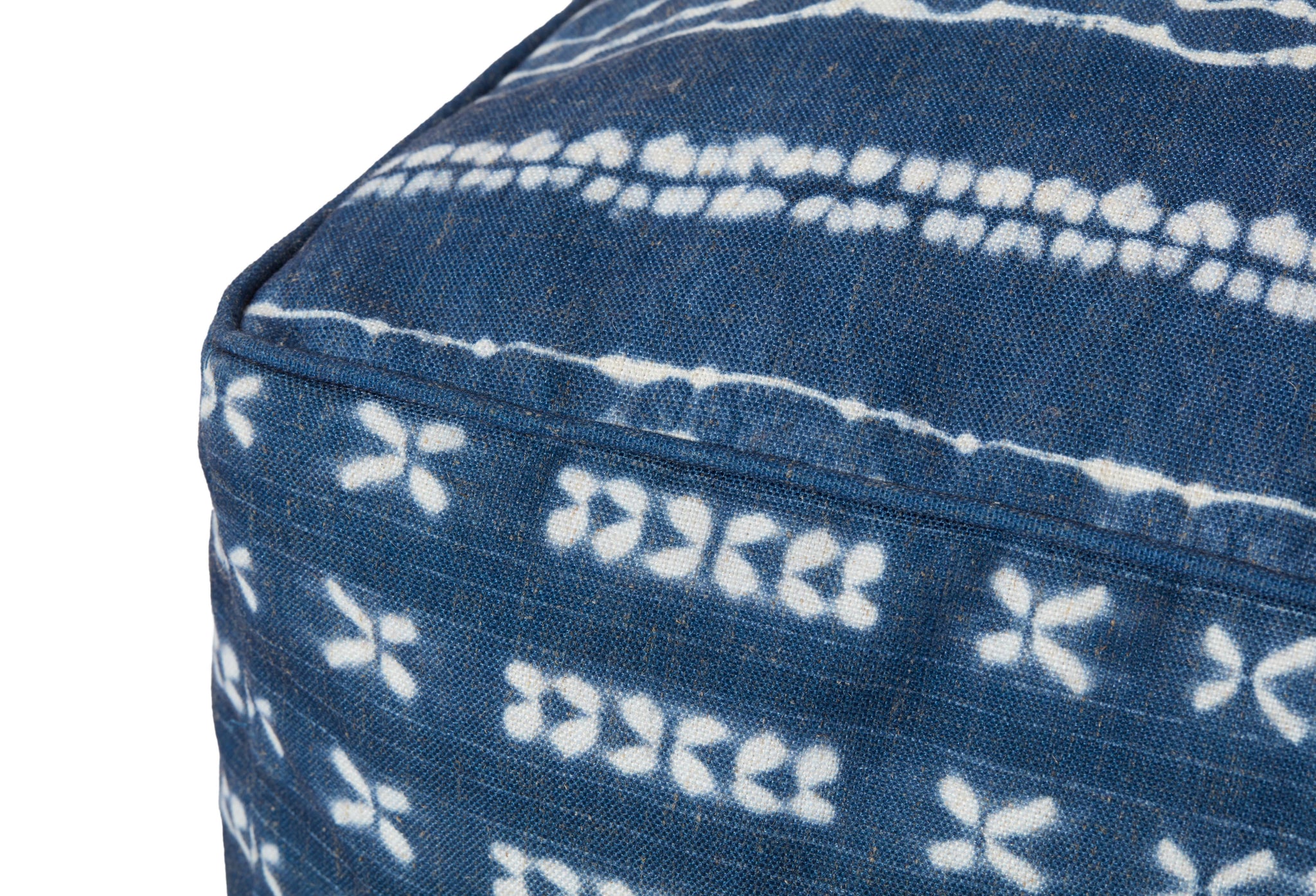 Indigo / Ivory Pouf - Rug Corner (H)