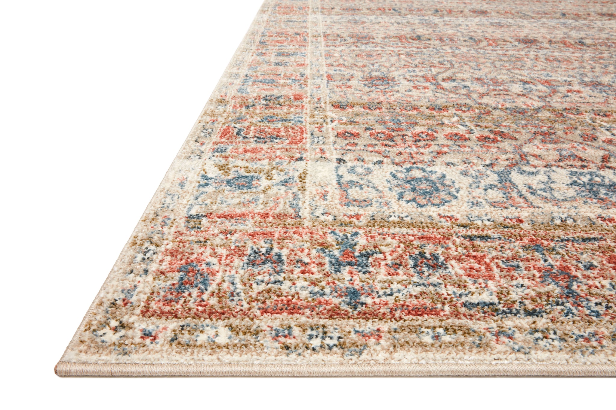 side view of Saban Sand / Rust luxury Rug