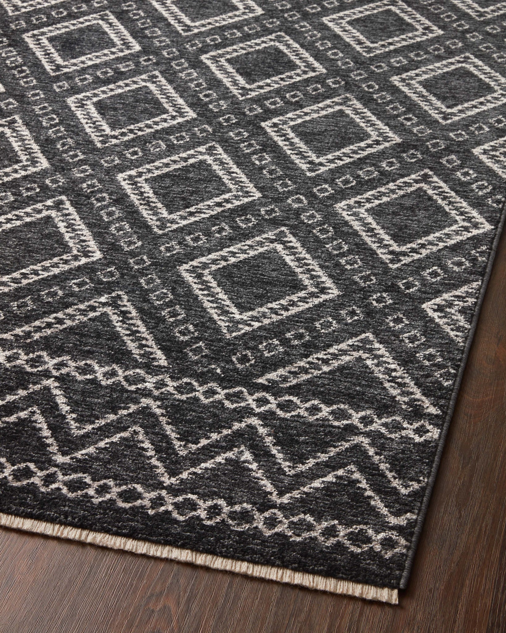 Vance Charcoal / Dove - Angled Corner on Wood (V)