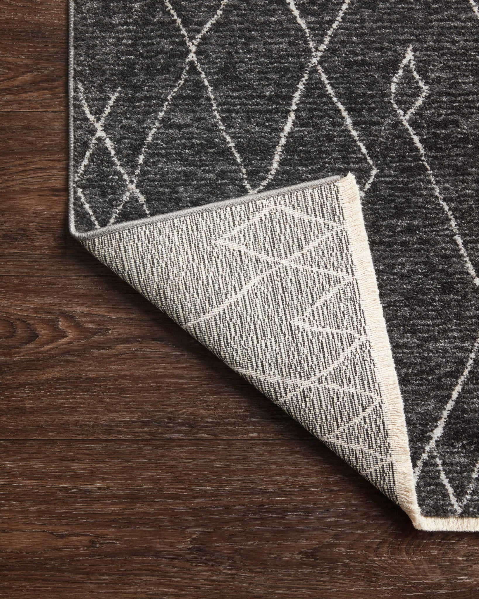Vance Charcoal / Dove - Corner on Wood Flipped (V)