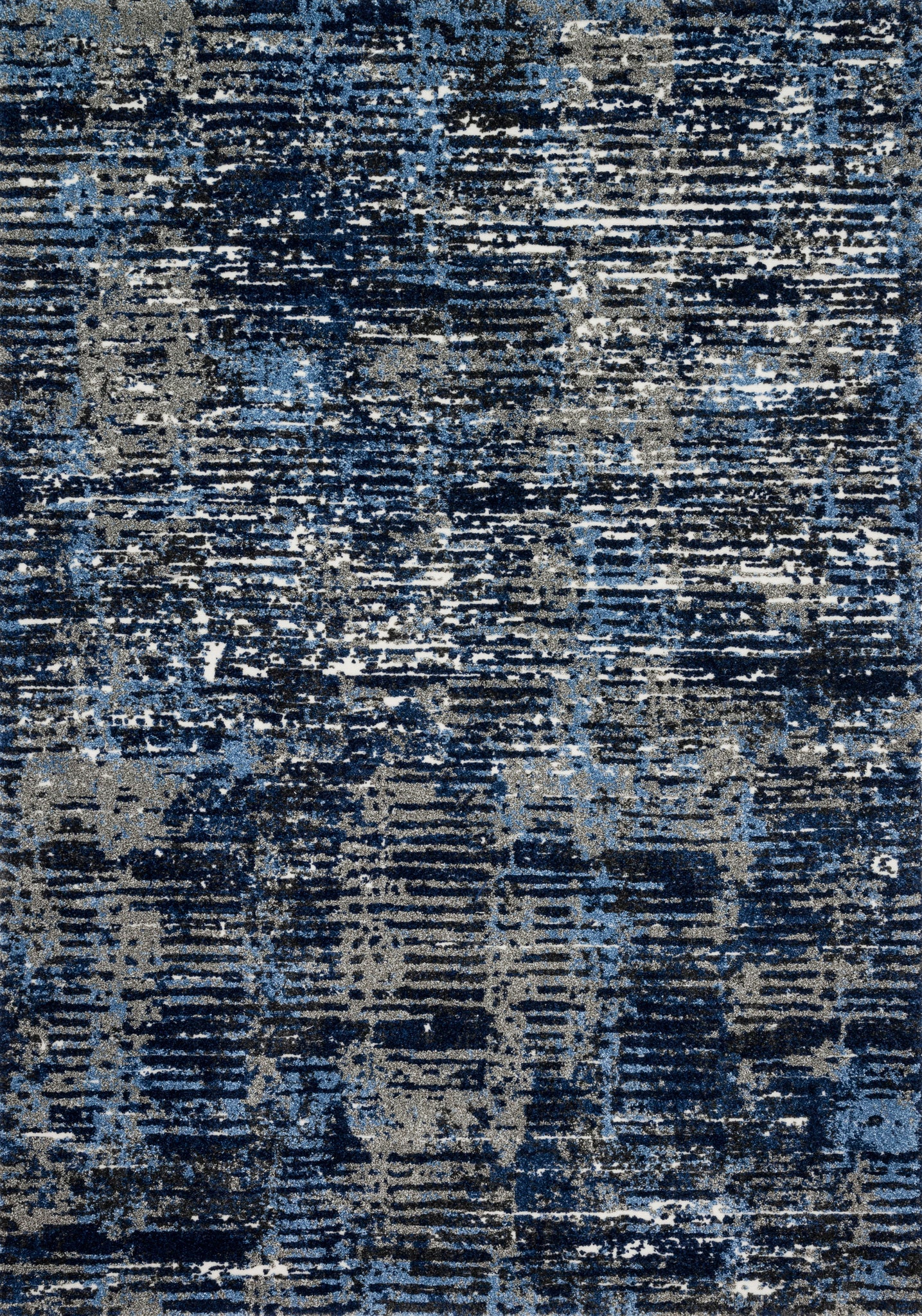 front view of Viera Dark Blue / Grey luxury Rug