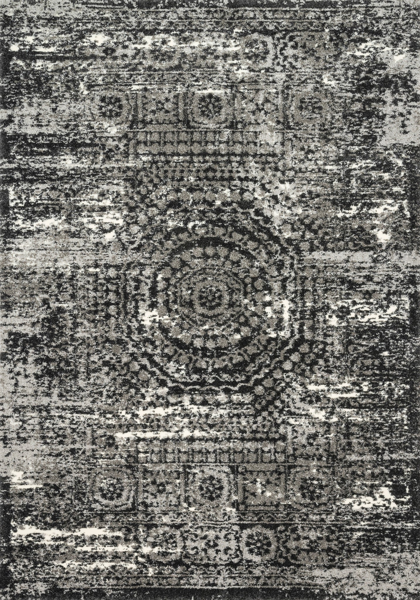 front view of Viera Graphite / Black luxury Rug