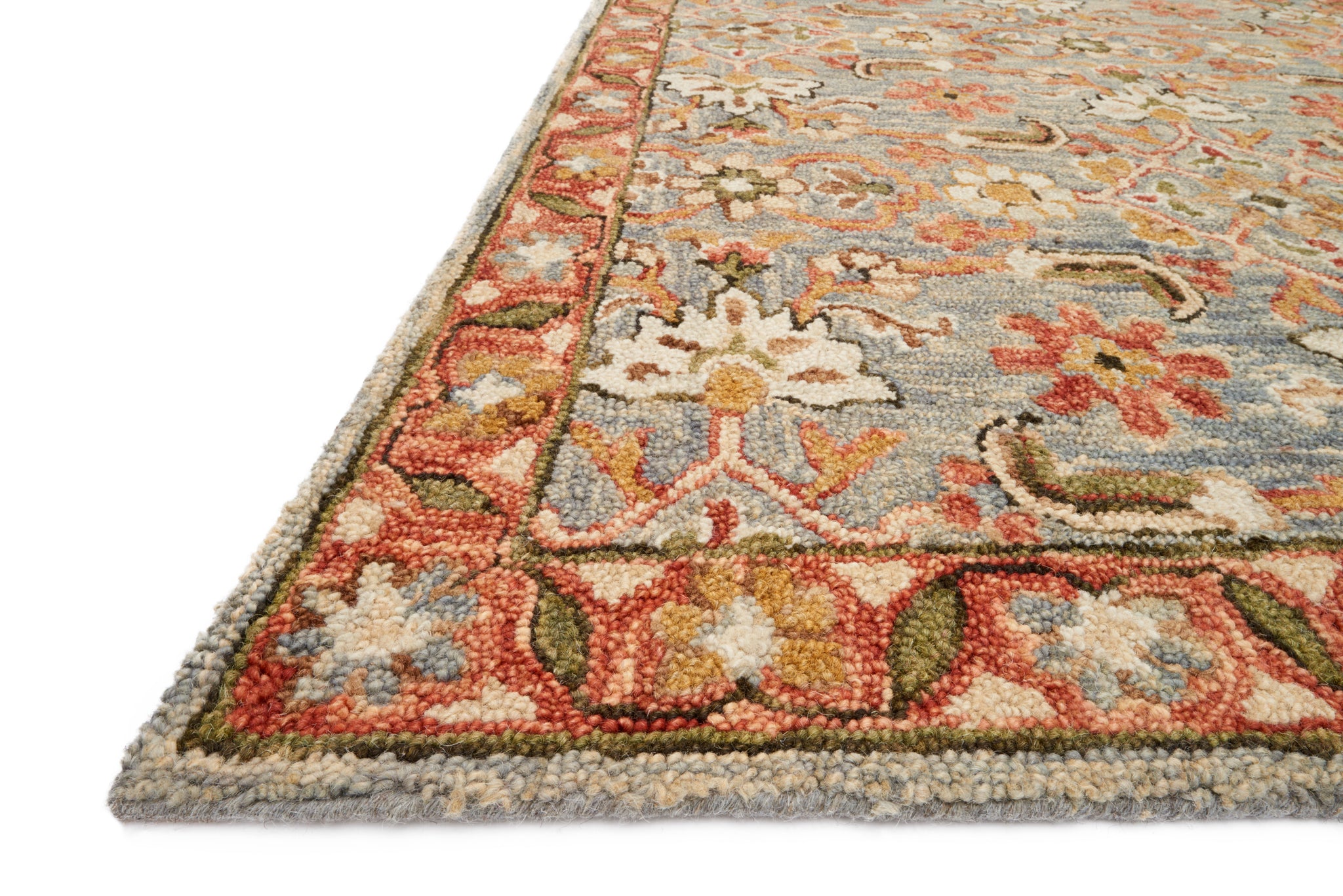 Victoria Slate / Terracotta - Rug Corner (H)