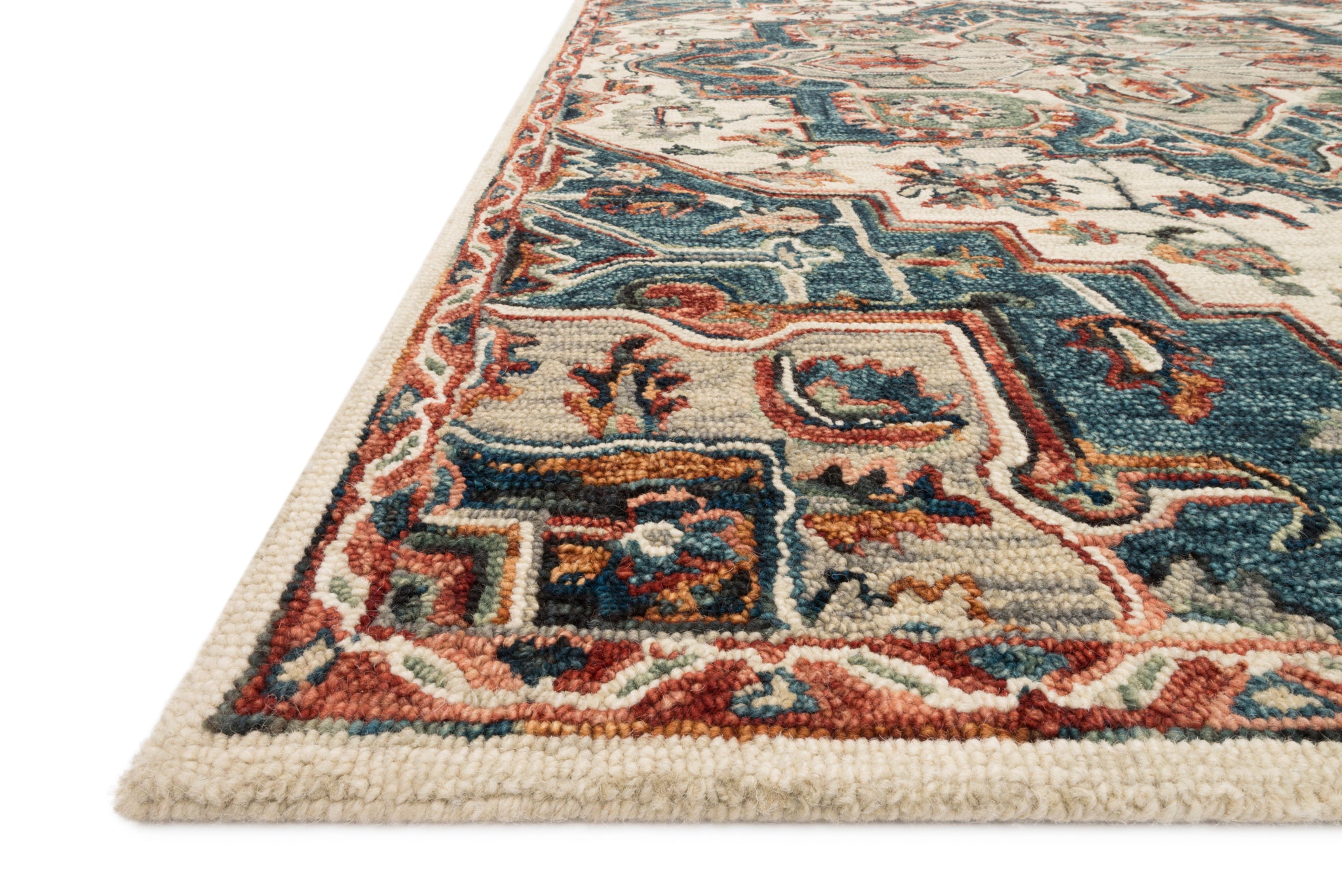 Victoria Blue / Red - Rug Corner (H)