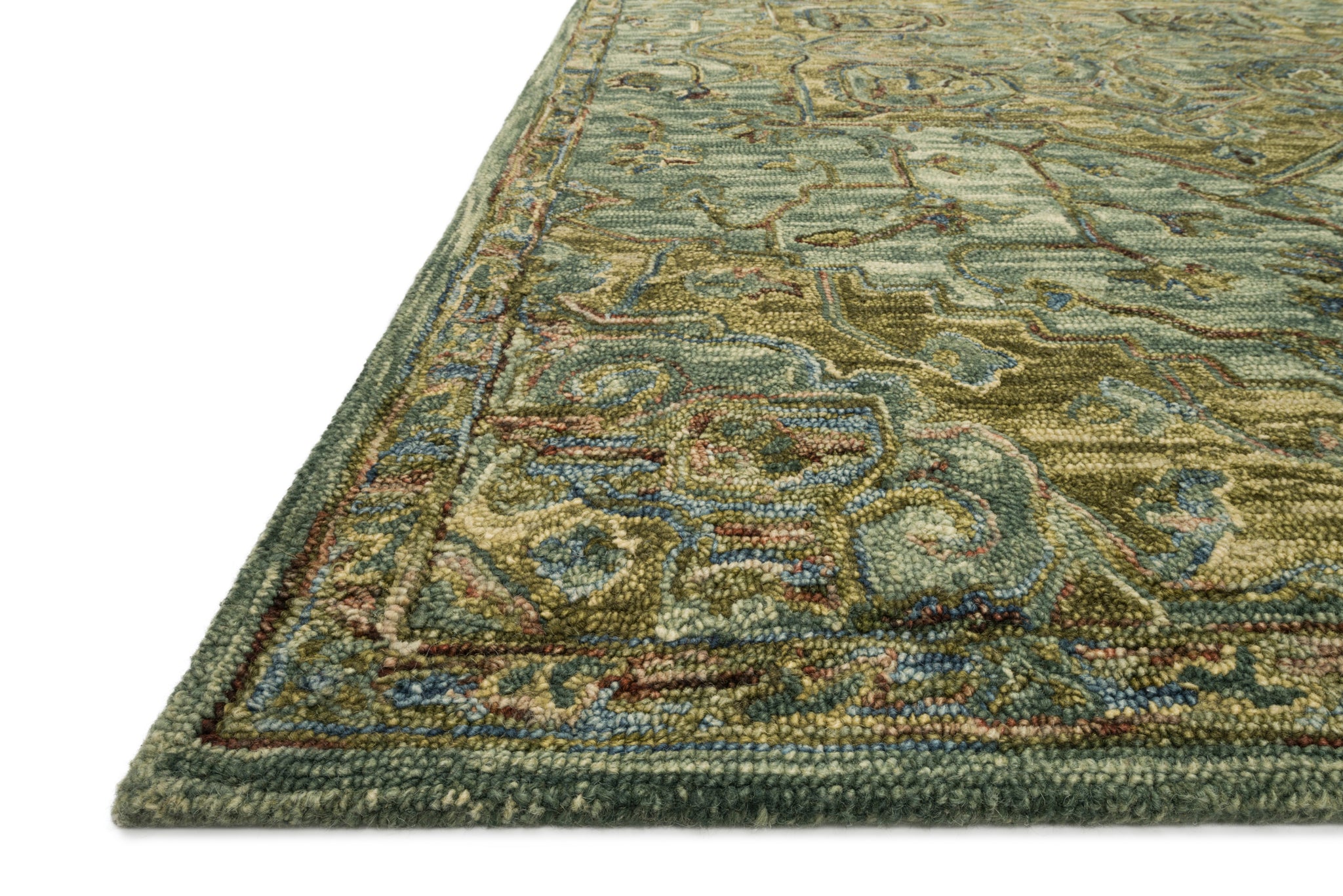 Victoria Dark Green / Tobacco - Rug Corner (H)