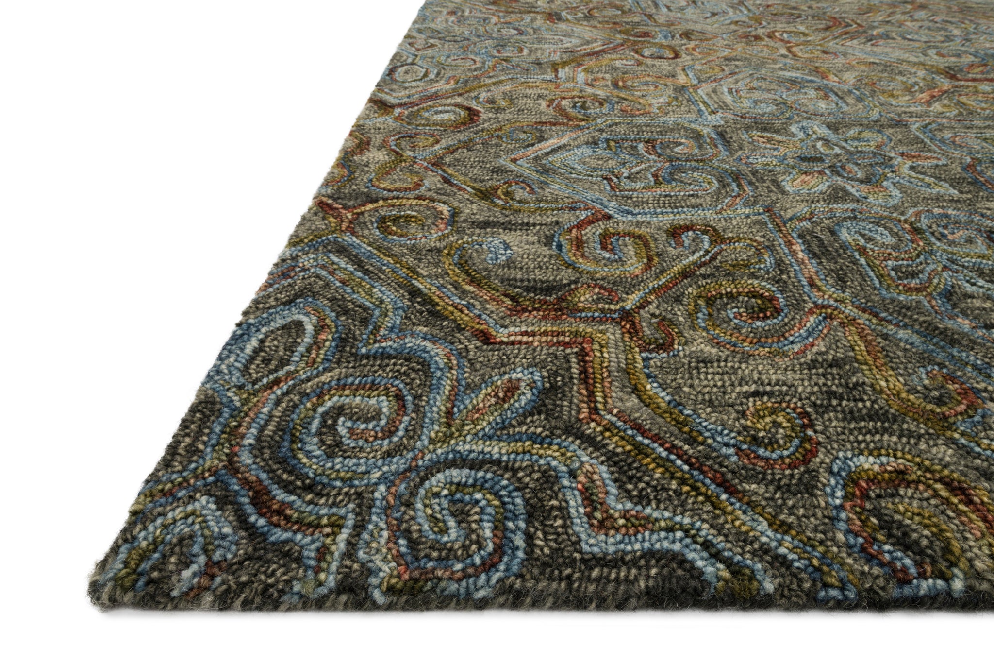 Victoria Charcoal / Multi - Rug Corner (H)