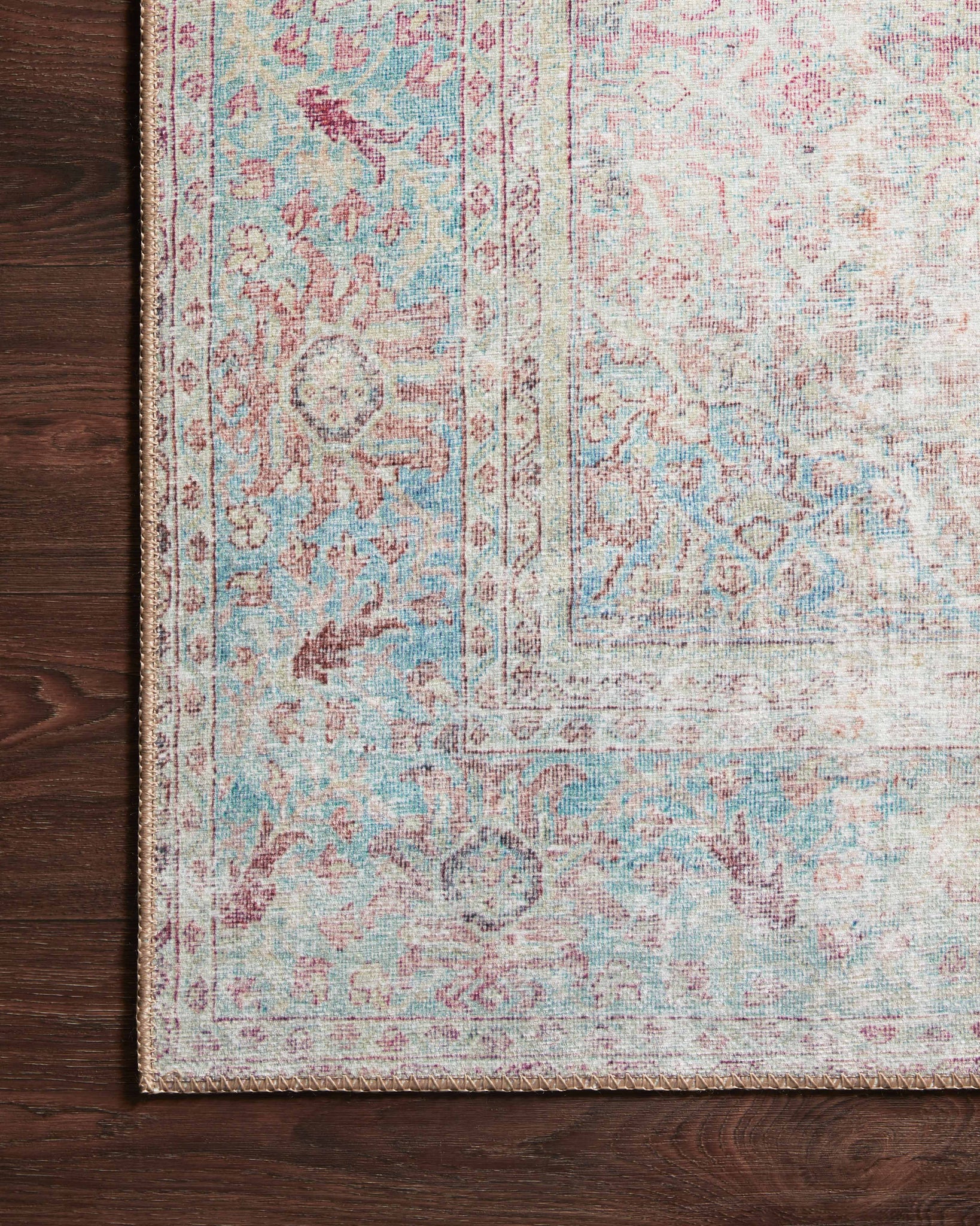 Wynter Red / Teal - Corner on Wood (V)