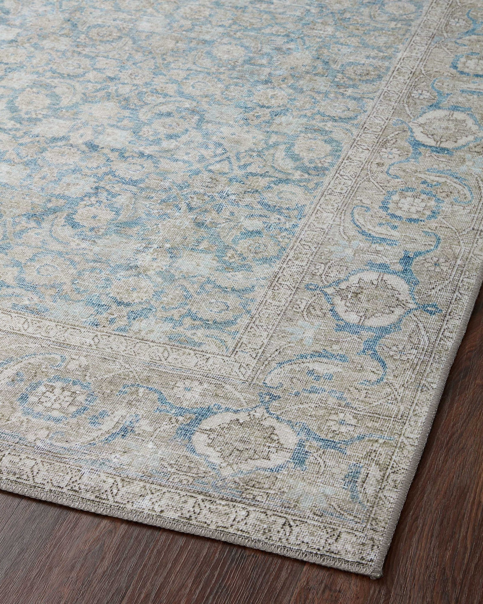 Wynter Ocean / Silver - Angled Corner on Wood (V)