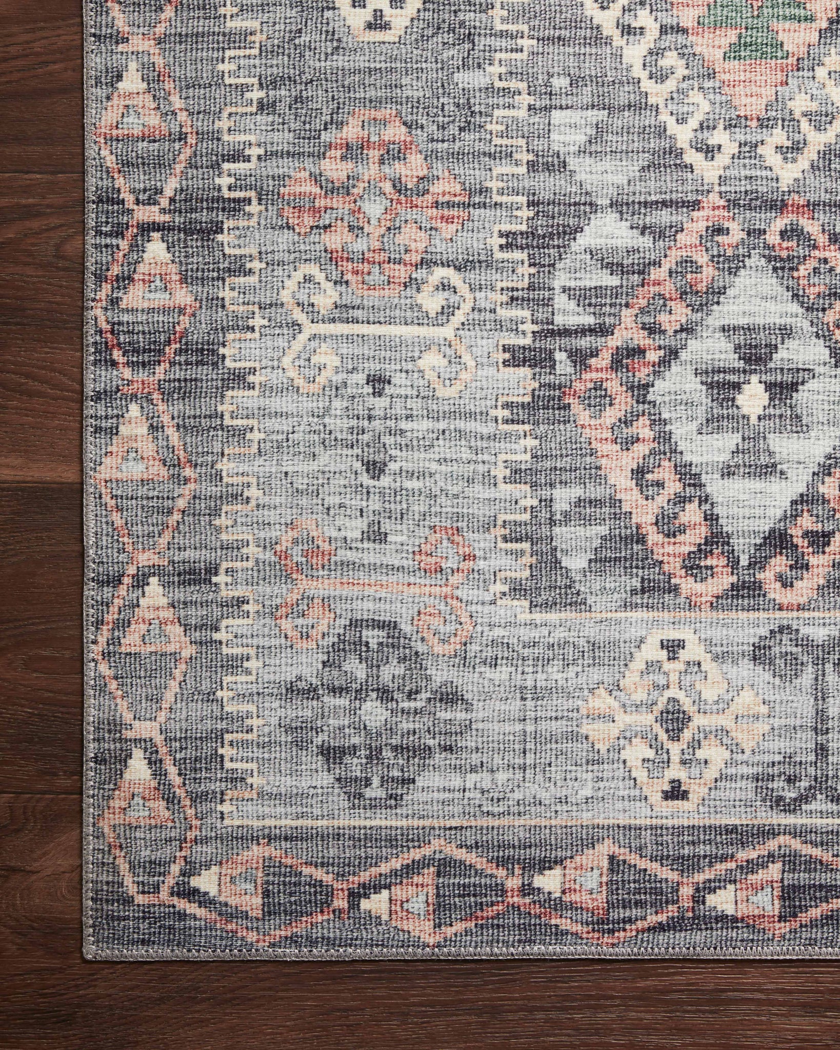 Zion Grey / Multi - Corner on Wood (V)