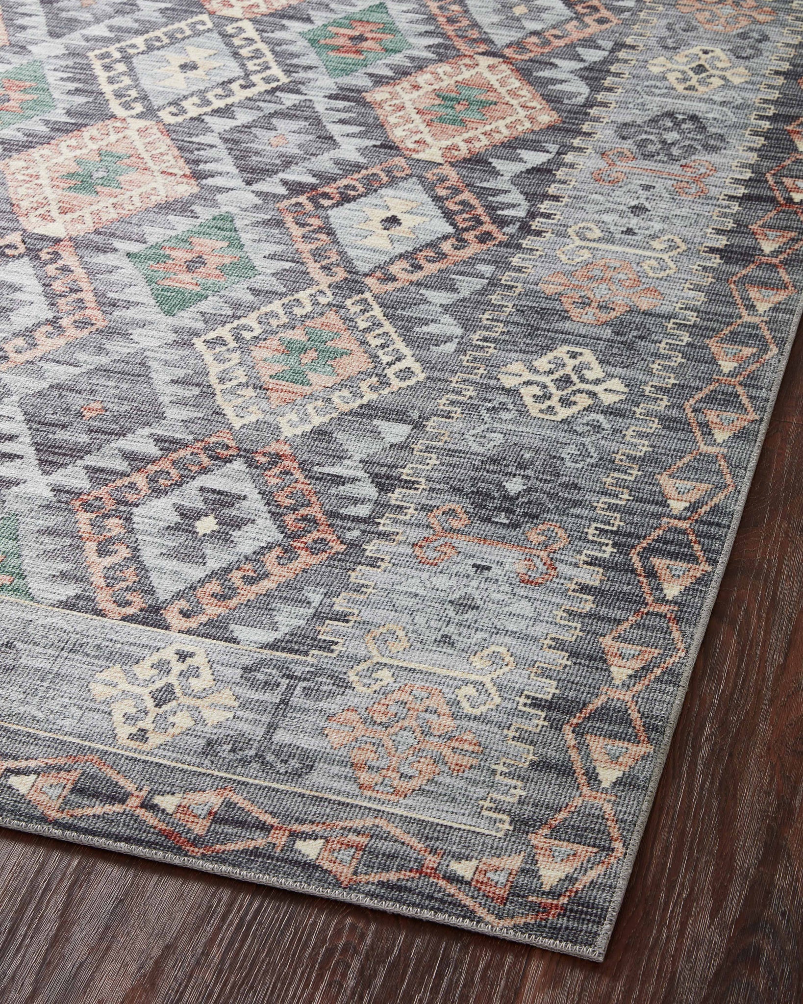 Zion Grey / Multi - Angled Corner on Wood (V)