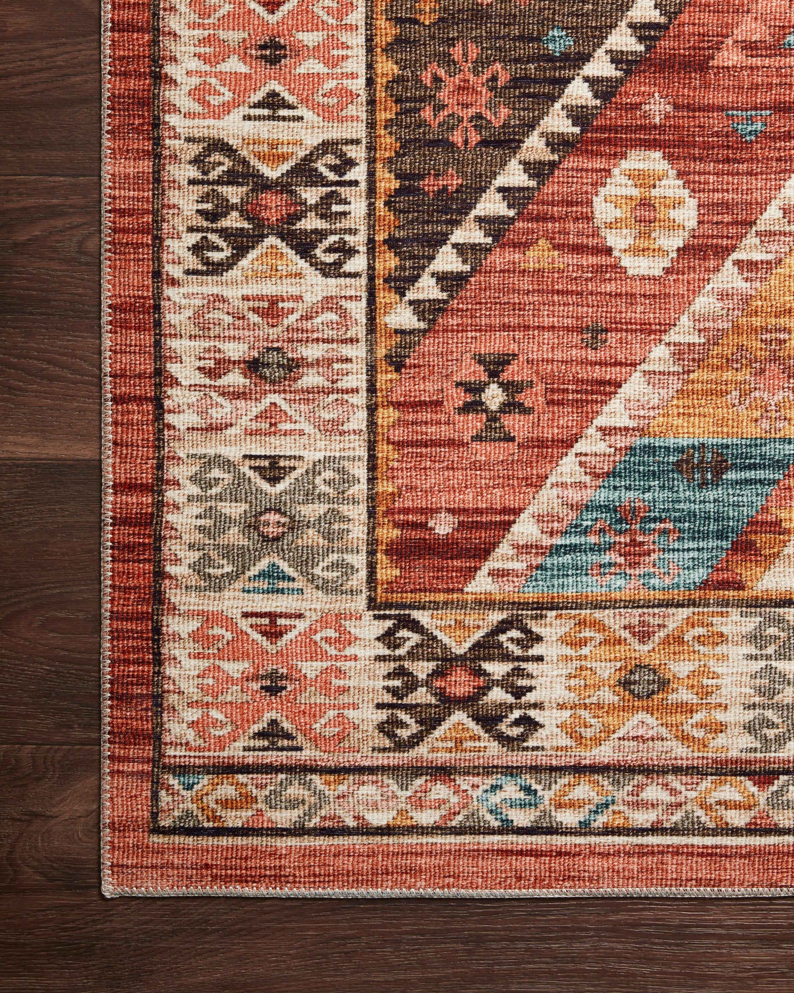 Zion Red / Multi - Corner on Wood (V)