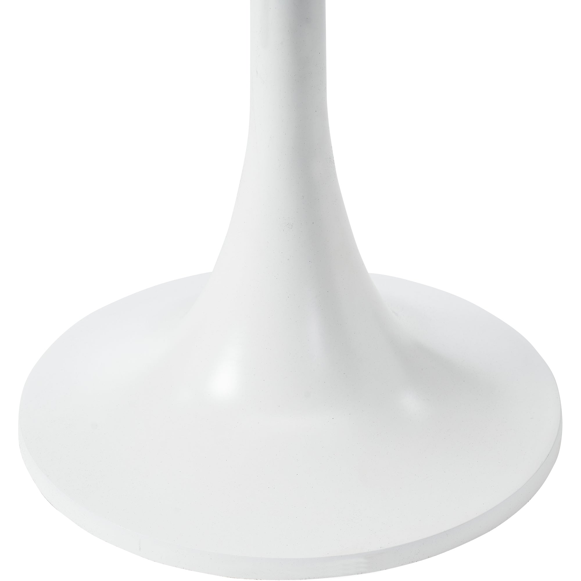 Alina Table base in white, showcasing the smooth, rounded pedestal design.
