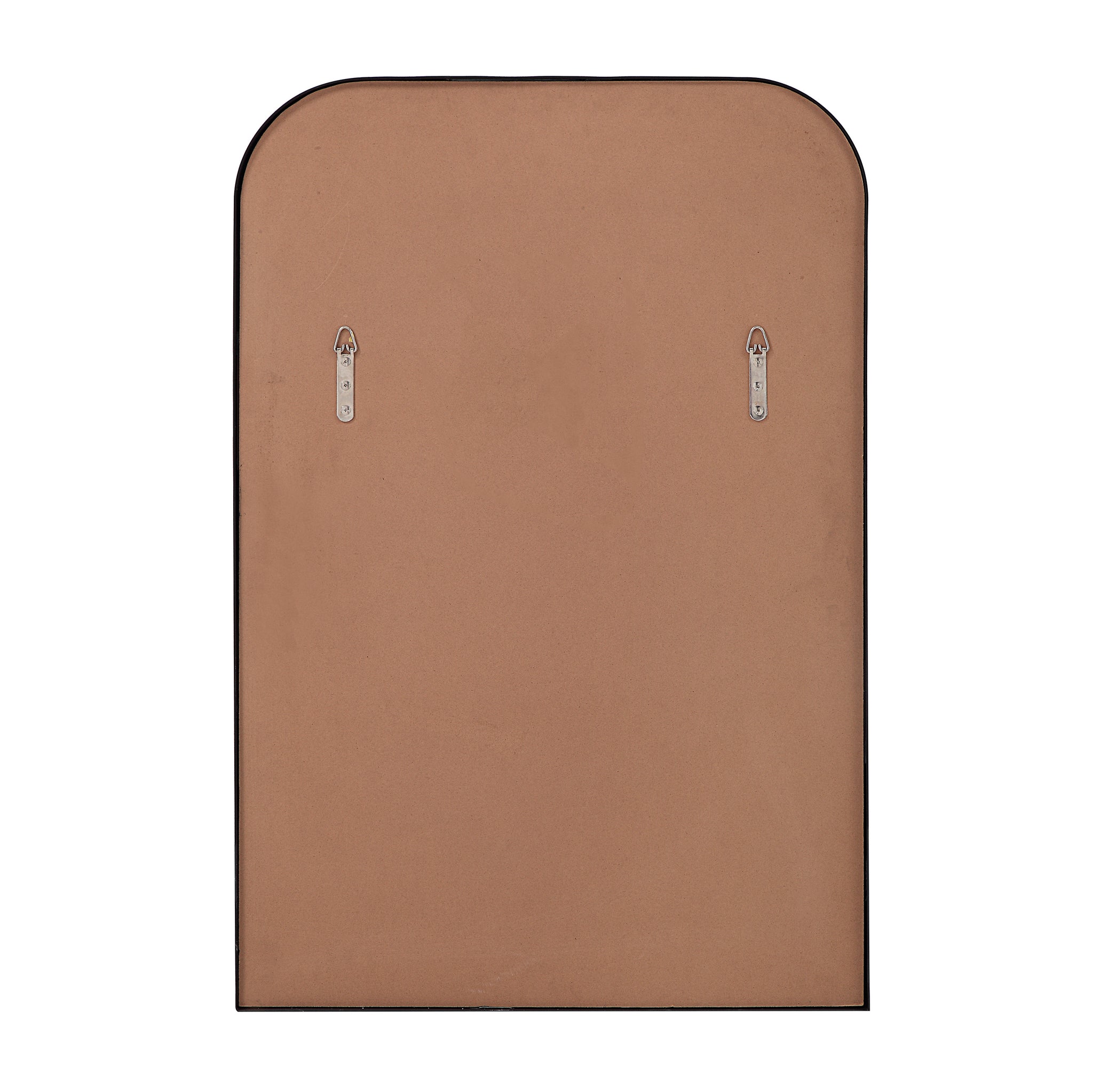 Back view of Dovima Wall Mirror showing a brown backing and mounting hardware.