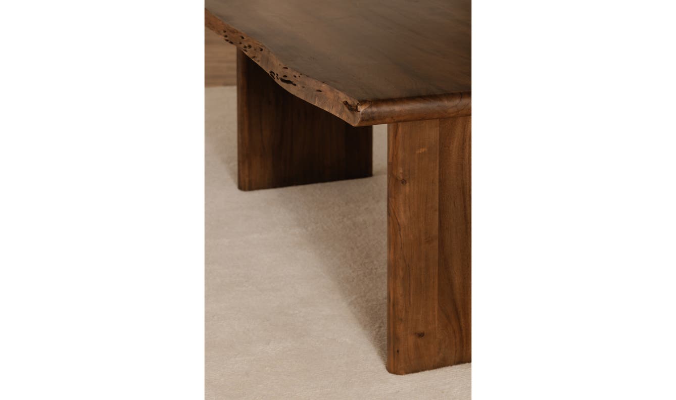 side view of Lila Small Dining Table Brown luxury Table