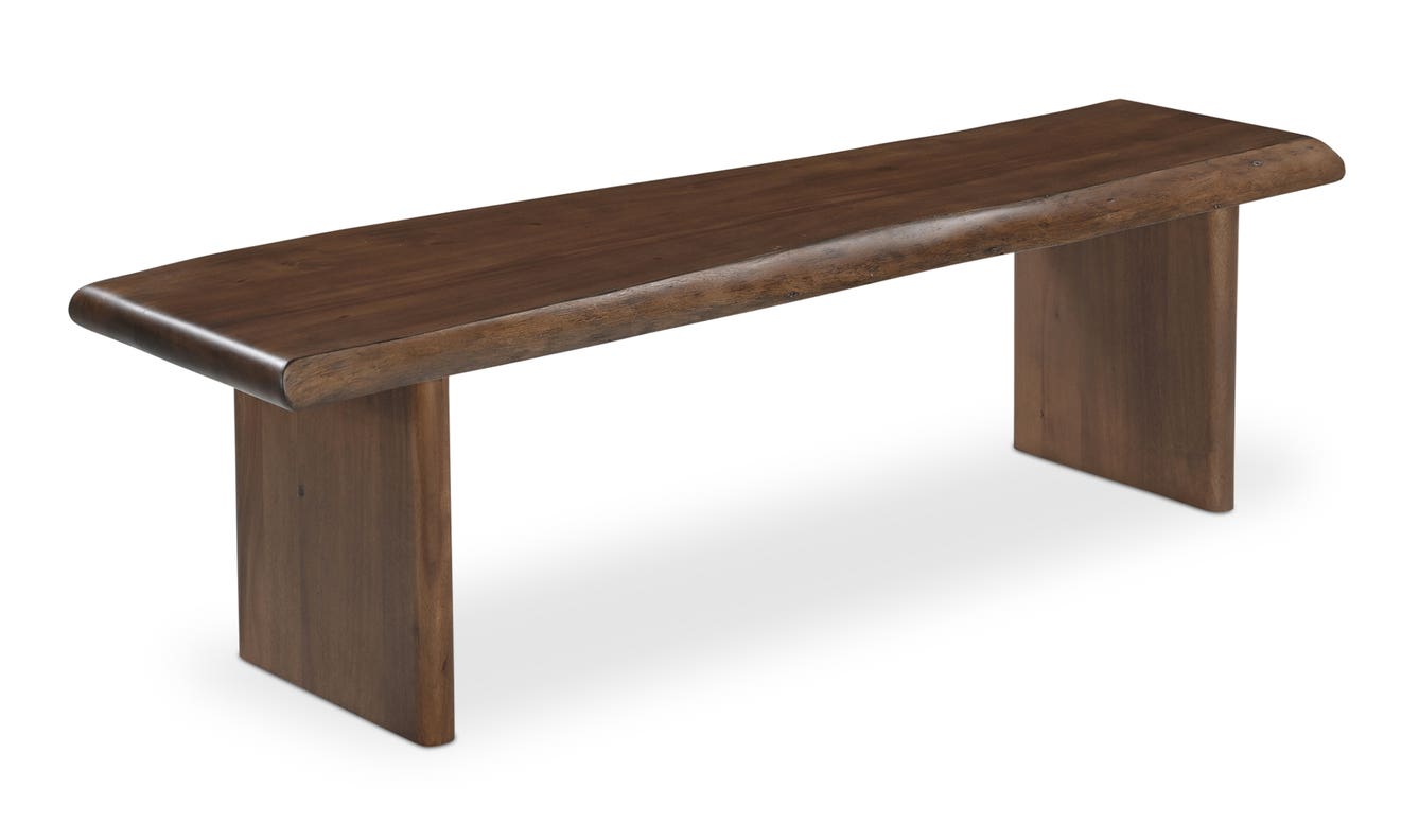 angle view of Lila Dining Bench Small Brown luxury Bench