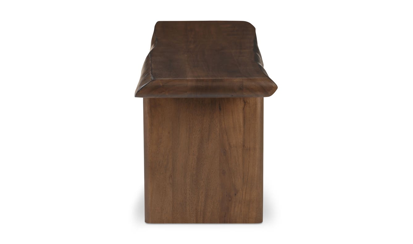 side view of Lila Dining Bench Small Brown luxury Bench