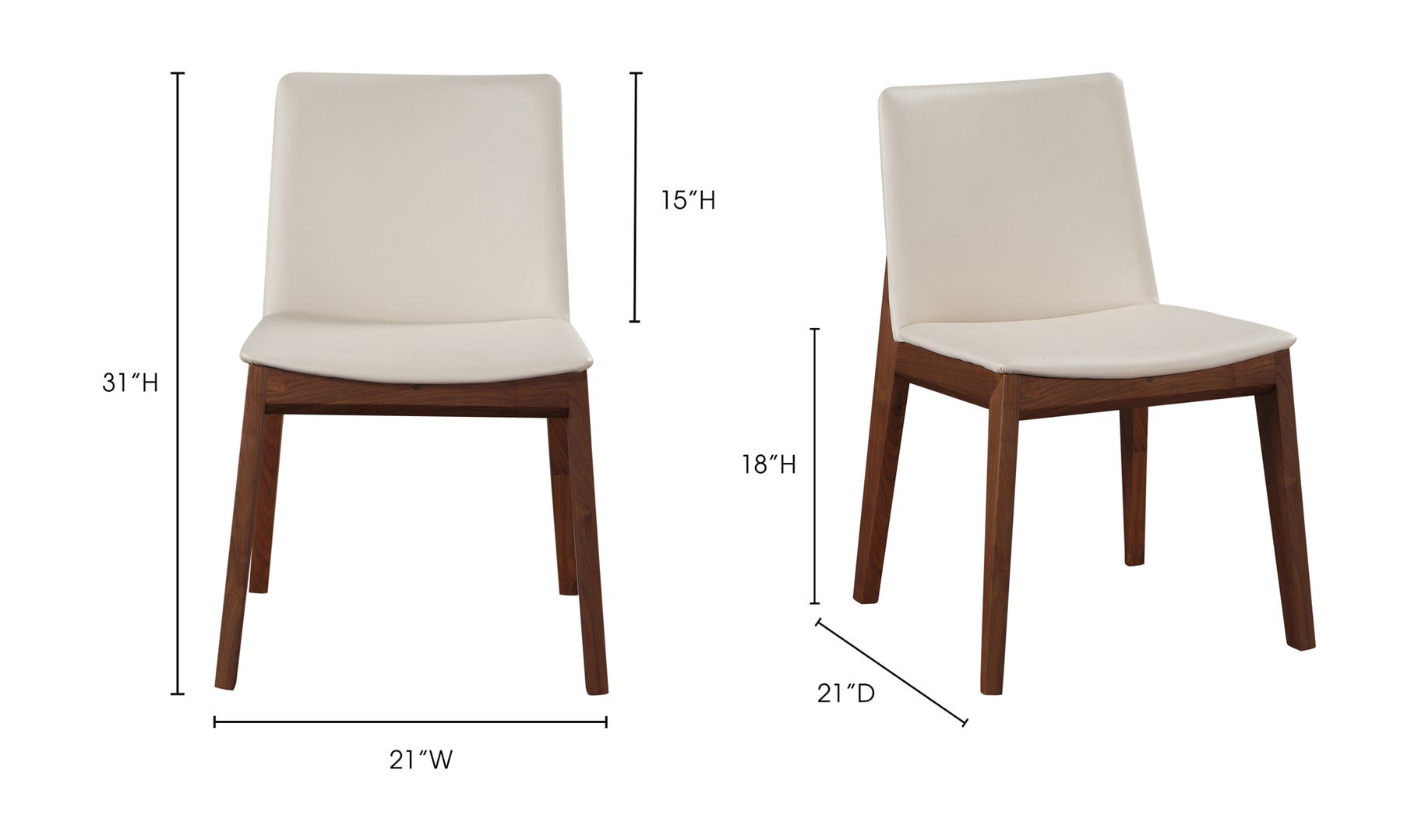 Deco Dining Chair Cream White (Set of Two)