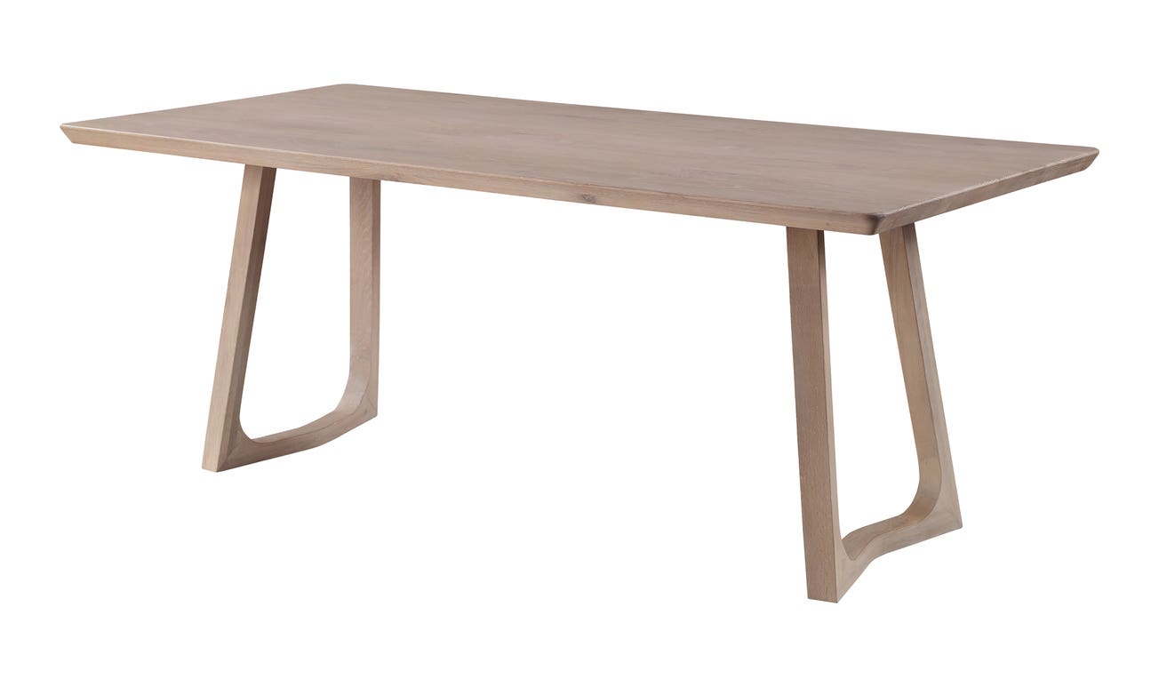 front view of Silas Dining Table Rectangular White luxury Kitchen & Dining Room Table